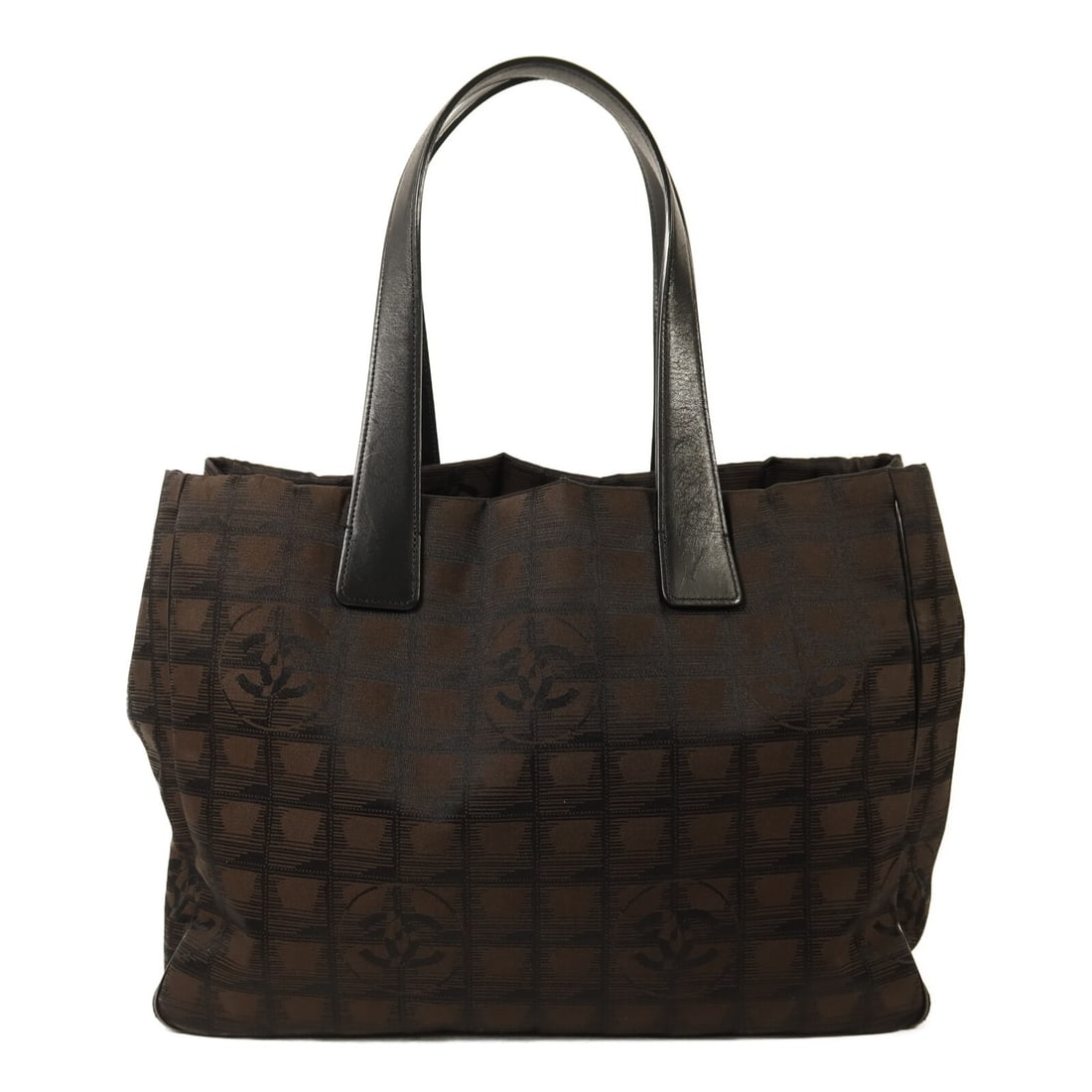 CHANEL A15991 New Travel Line Nylon Tote Brown Black SHW (1 of 15)