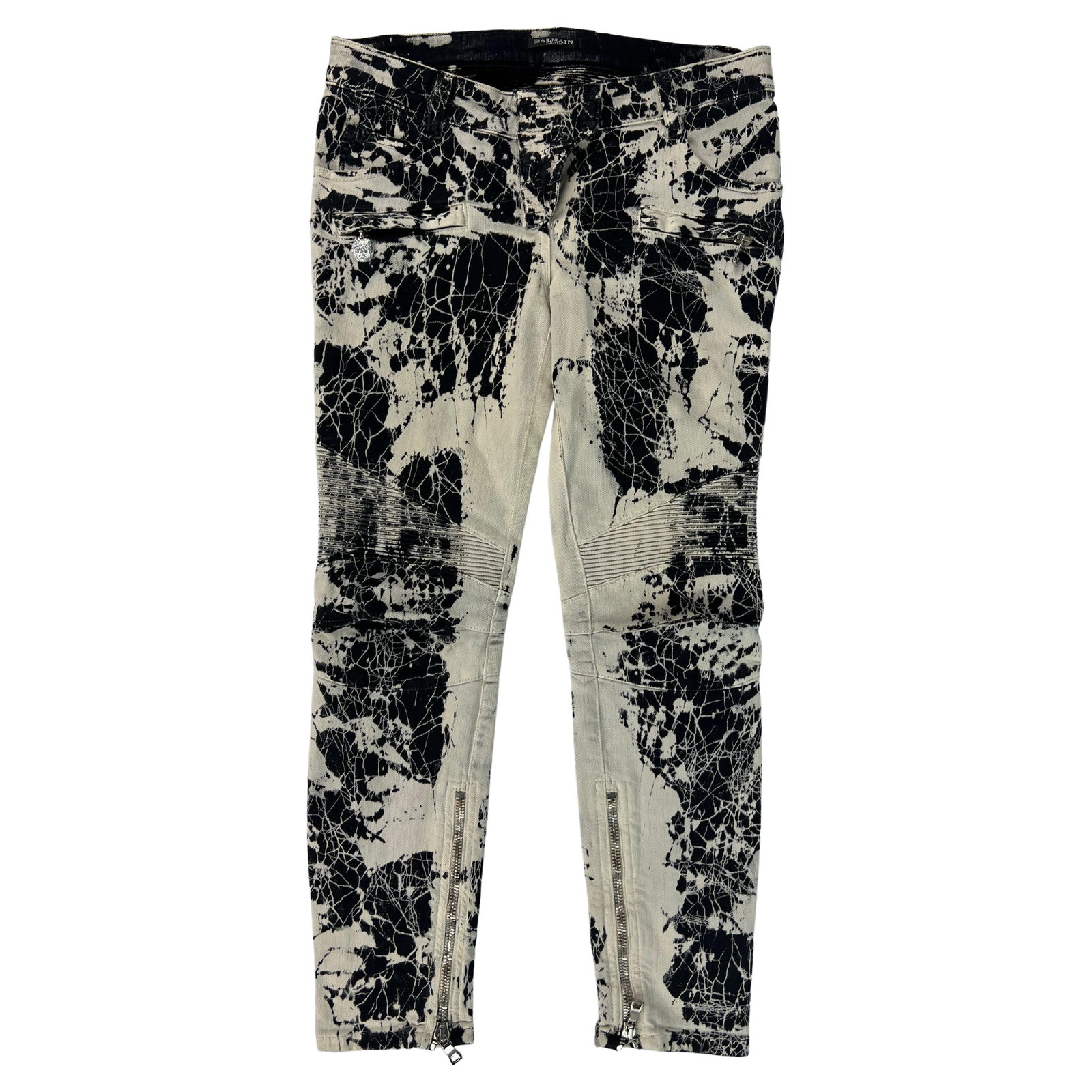 Balmain graffiti print skinny denim pants black white EU 40 (1 of 11)