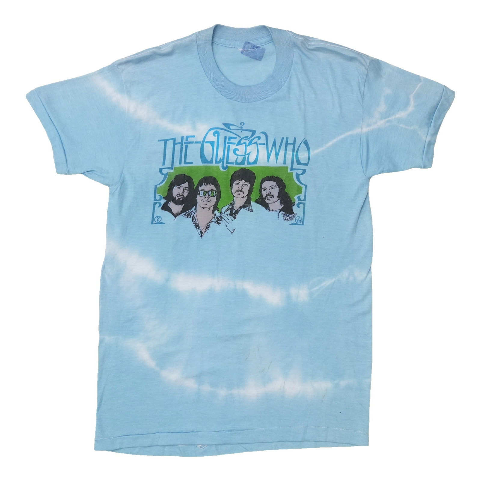 Vintage 1970s The Guess Who T Shirt Tie Dye Cotton: Vintage 1970s The Guess Who T Shirt Tie Dye Cotton Authentic original vintage The Guess Who tie dye shirt from the 1970s. This is a true vintage shirt, not a modern reproduction. The shirt is in worn 