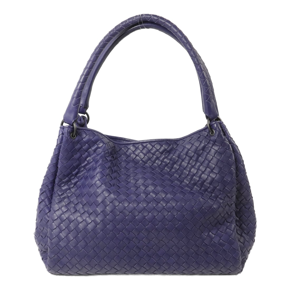 Bottega Veneta BV Purple Lambskin Womens Shoulder Bag: Bottega Veneta BV Purple Lambskin Womens Shoulder Bag Bottega Veneta shoulder bag in purple lambskin leather with a structured everyday silhouette. The bag features a magnetic pocket along with