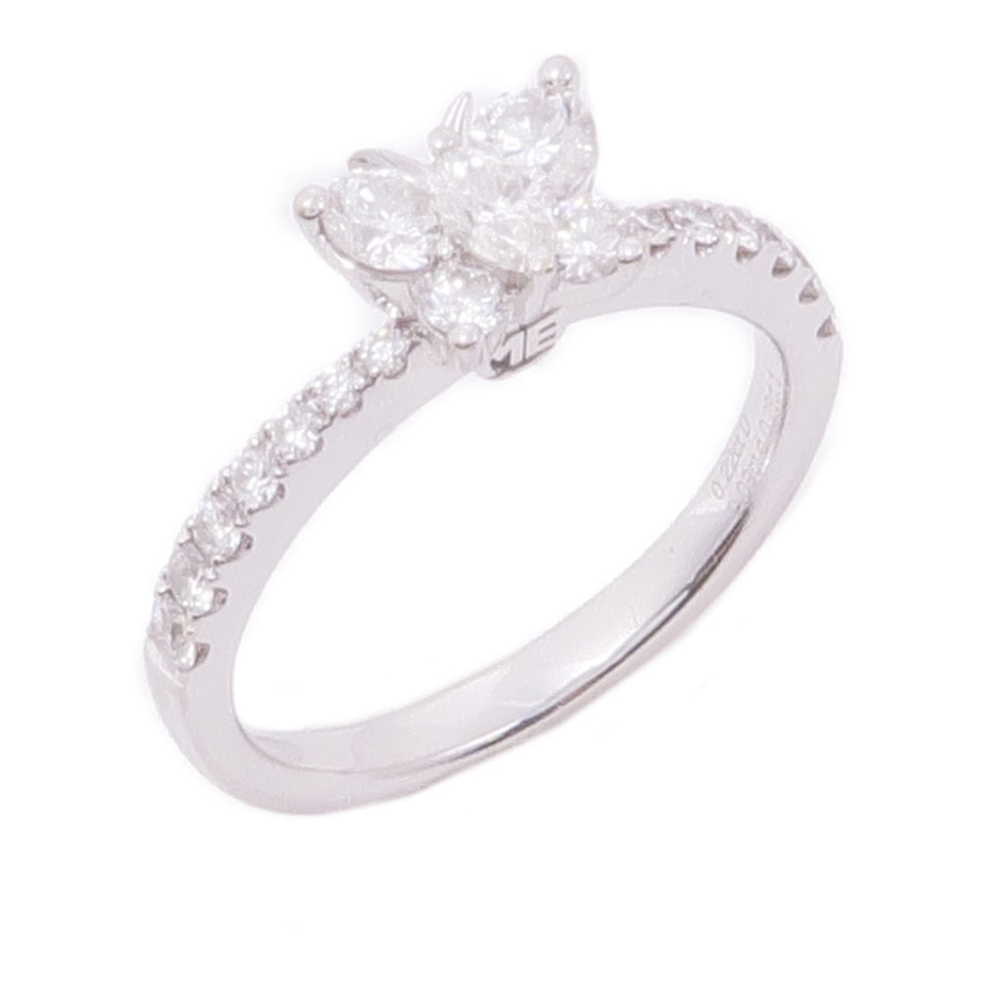 18K White Gold Diamond Ring US 4.5 0.59ct (1 of 12)