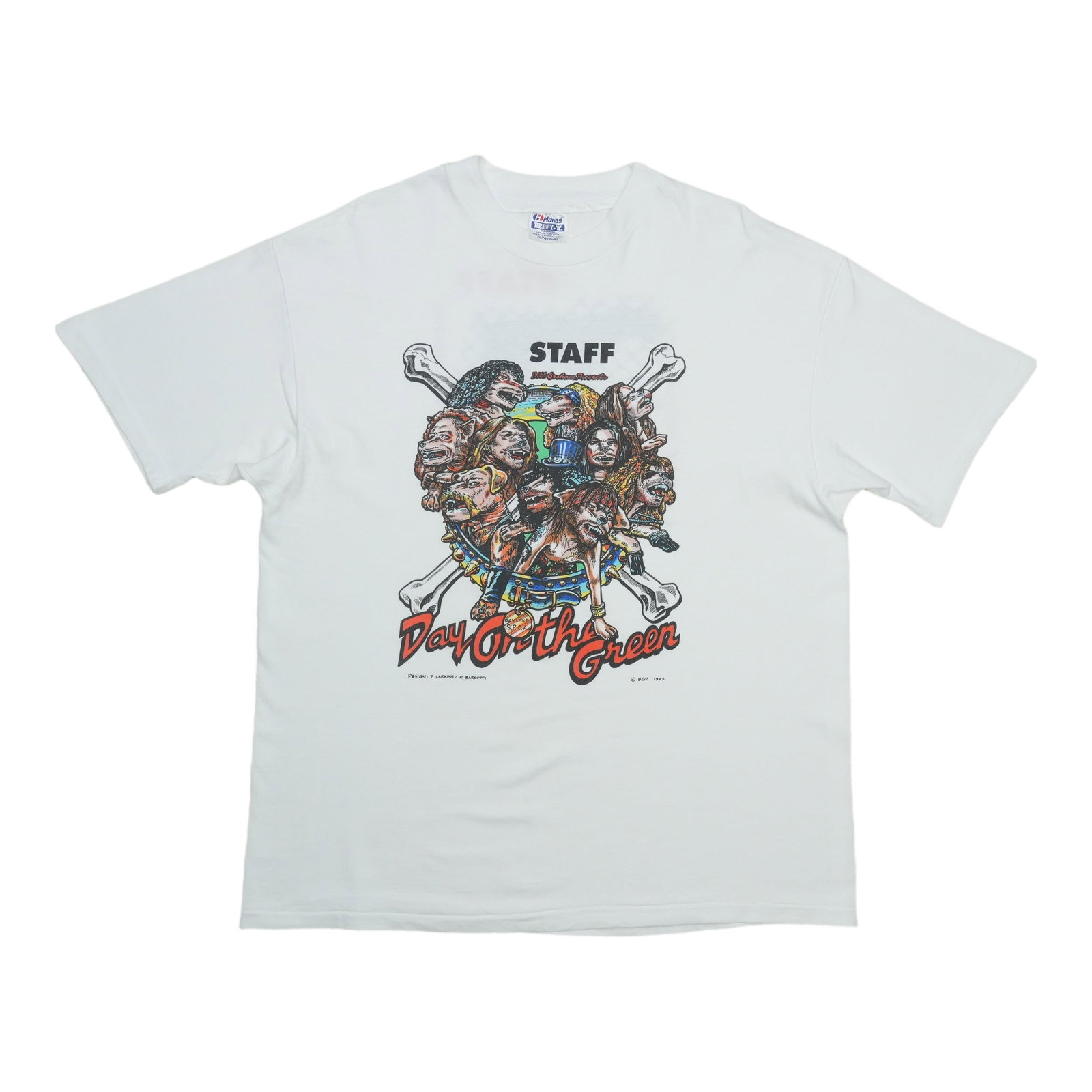 White 1992 Day On The Green Staff Shirt Guns N Roses Metallica: White 1992 Day On The Green Staff Shirt Guns N Roses Metallica Authentic 1992 Day On The Green Guns N Roses Metallica staff shirt. This original 1990s single-stitch vintage shirt is not a modern repro