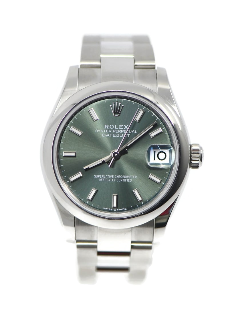 Rolex 278240 Datejust 31 wristwatch in stainless steel: Rolex 278240 Datejust 31 wristwatch in stainless steel Pre-owned Rolex Datejust 31 wristwatch with a polished stainless steel case and matching Rolex Oyster bracelet. This automatic watch features a g