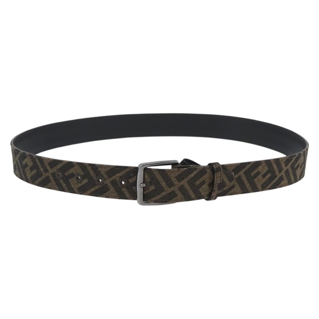 Fendi Zucca Canvas Black Brown Women's Belt Model 7C0497 41.3 Inch: Fendi Zucca Canvas Black Brown Women's Belt Model 7C0497 41.3 Inch This FENDI belt features the iconic Zucca canvas in black and brown, designed for women. The belt offers a sleek and versatile look, 