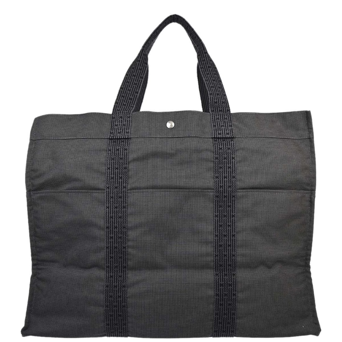 HERMES Herline TGM Extra Large Gray Canvas Tote Bag: HERMES Herline TGM Extra Large Gray Canvas Tote Bag Extra-large Hermes Herline Tote TGM handbag in gray canvas with double handles and silver-color hardware. Made in France, this women's tote features
