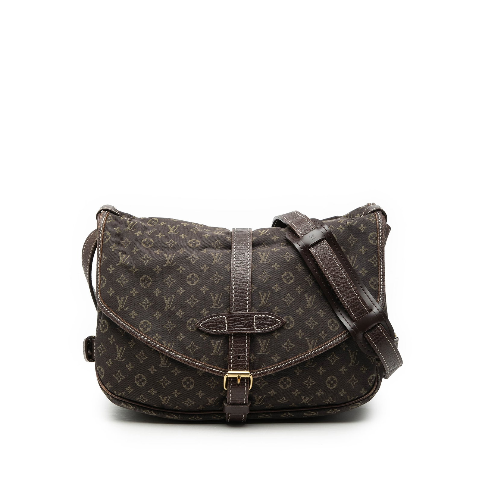Louis Vuitton Saumur 30 Monogram Mini Lin Brown Canvas Bag: Louis Vuitton Saumur 30 Monogram Mini Lin Brown Canvas Bag This Louis Vuitton Monogram Mini Lin Saumur 30 features a mini lin canvas body with leather trim, a flat leather shoulder strap, front and ba