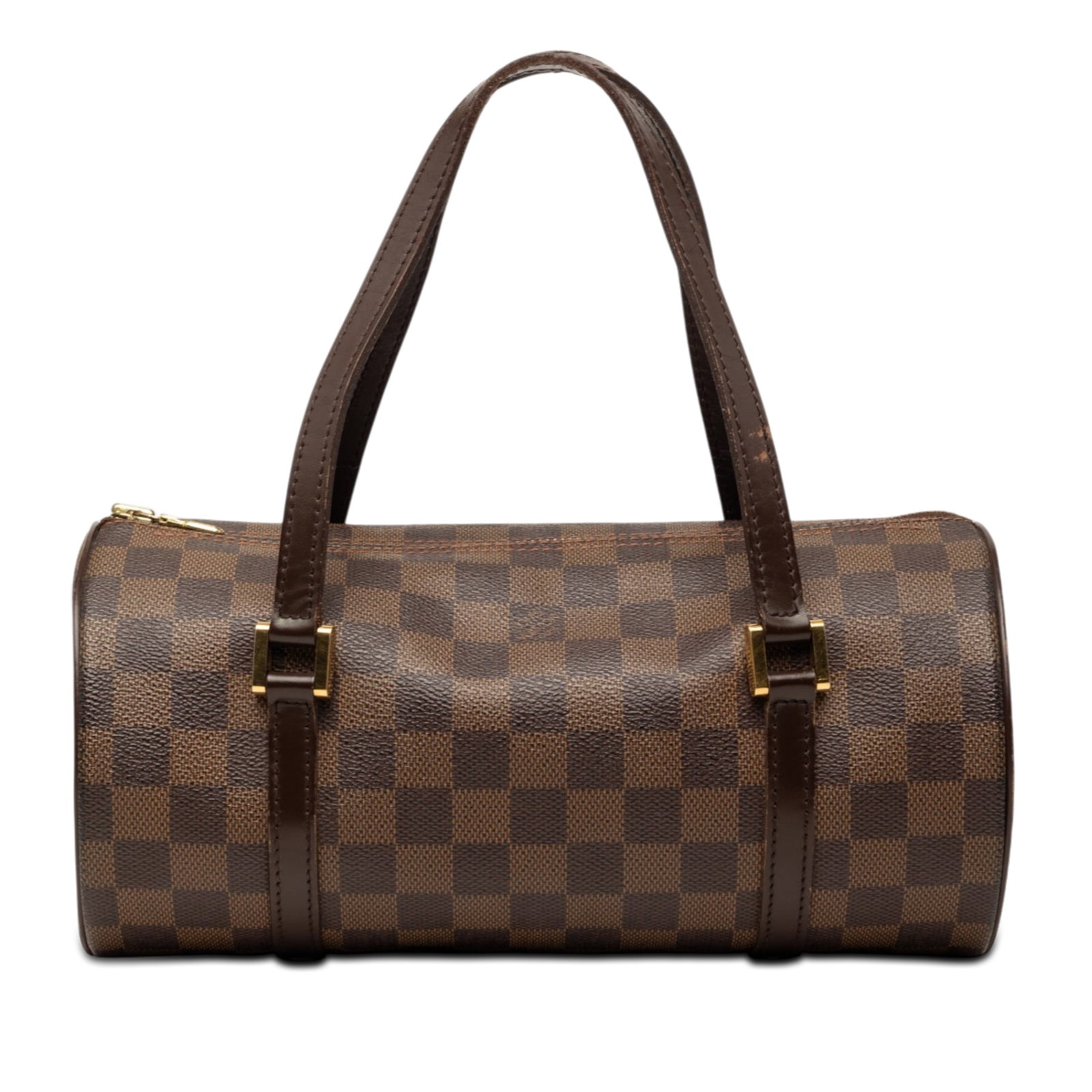 Louis Vuitton Papillon 26 Damier Ebene shoulder bag: Louis Vuitton Papillon 26 Damier Ebene shoulder bag Louis Vuitton Papillon 26 in Damier Ebene canvas with leather trim and flat leather straps. This bag features a top zip closure and comes with a dus