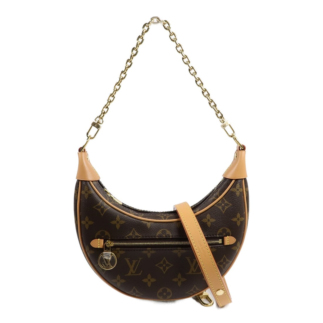 Louis Vuitton M81098 Loop 2way Shoulder Bag Monogram Brown: Louis Vuitton M81098 Loop 2way Shoulder Bag Monogram Brown Louis Vuitton Loop 2-way shoulder bag in brown Monogram PVC coated canvas. This women's bag features a compact silhouette with both a handle 