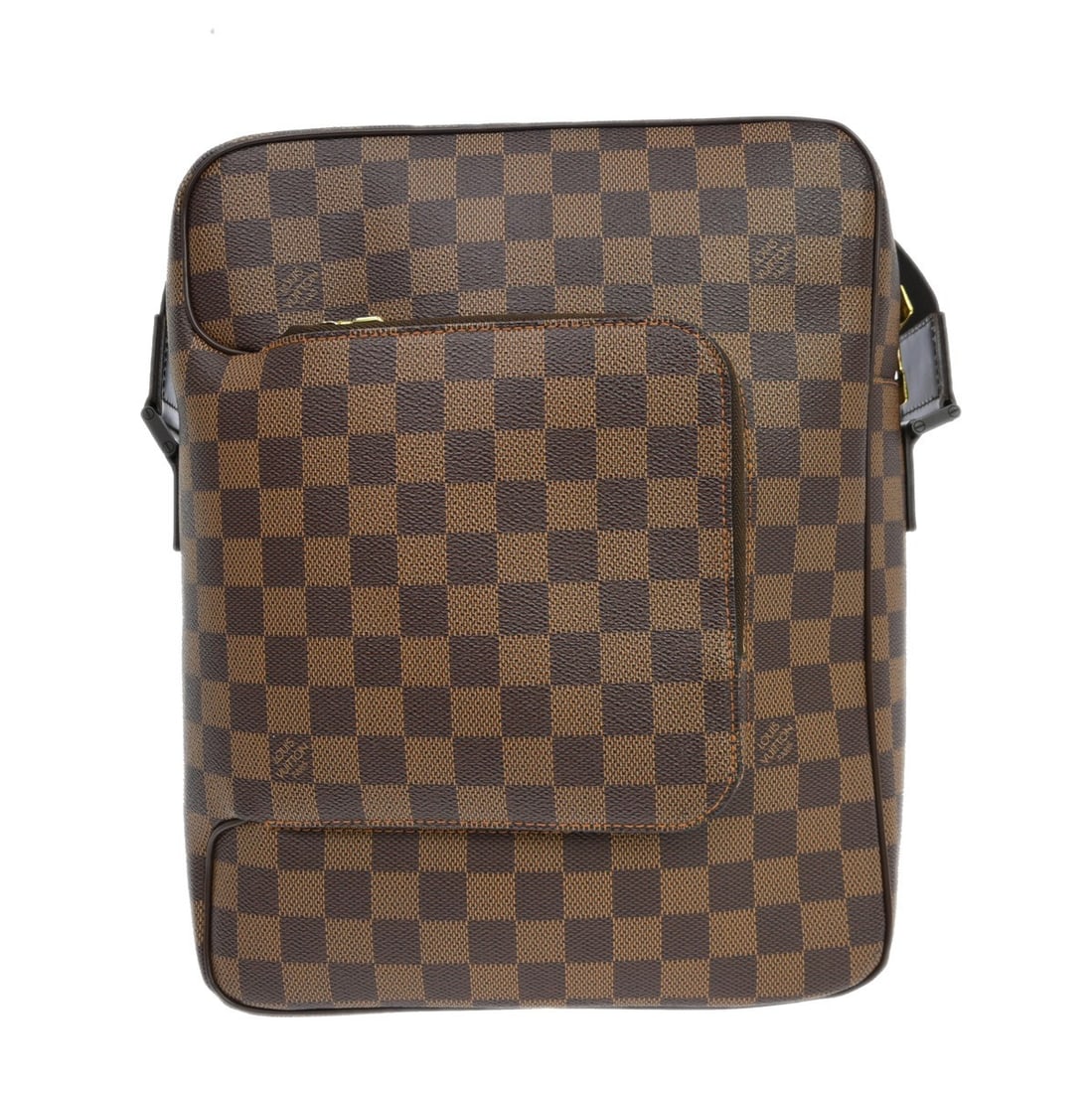Louis Vuitton Olaf MM N41441 Damier Crossbody Shoulder Bag: Louis Vuitton Olaf MM N41441 Damier Crossbody Shoulder Bag Vintage Louis Vuitton Olaf MM shoulder bag in Damier canvas and leather with an Ebene brown check pattern. This medium bag features a zip clo