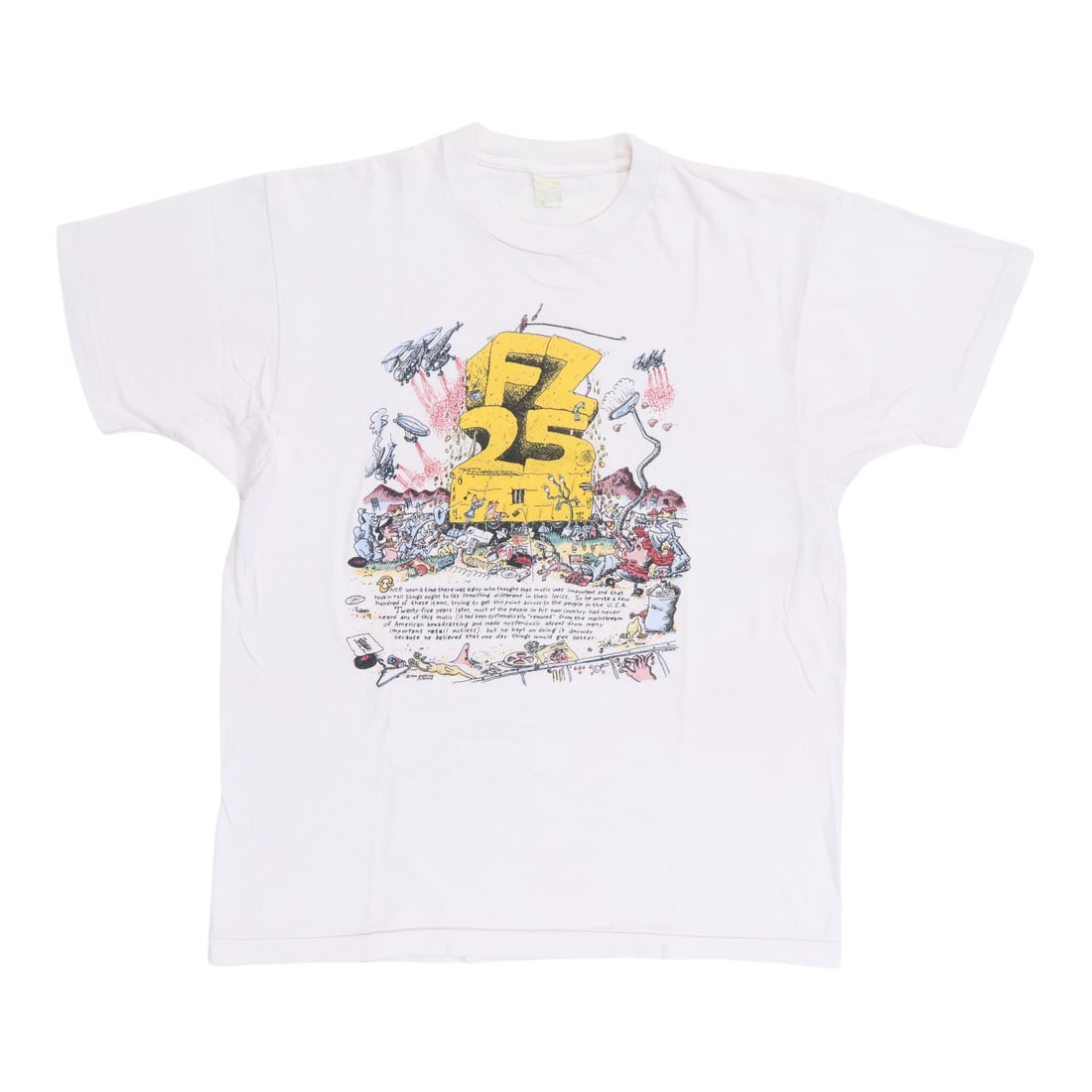 Vintage Frank Zappa 25 White Cotton T Shirt XL 1990 (1 of 9)