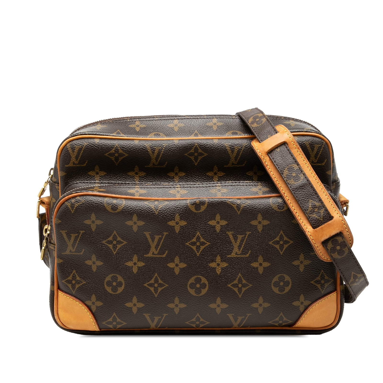 Louis Vuitton Nil Monogram Canvas Crossbody Bag Brown: Louis Vuitton Nil Monogram Canvas Crossbody Bag Brown Louis Vuitton Monogram Nil Crossbody bag crafted with a monogram canvas body and vachetta leather trim. It features an adjustable flat shoulder st