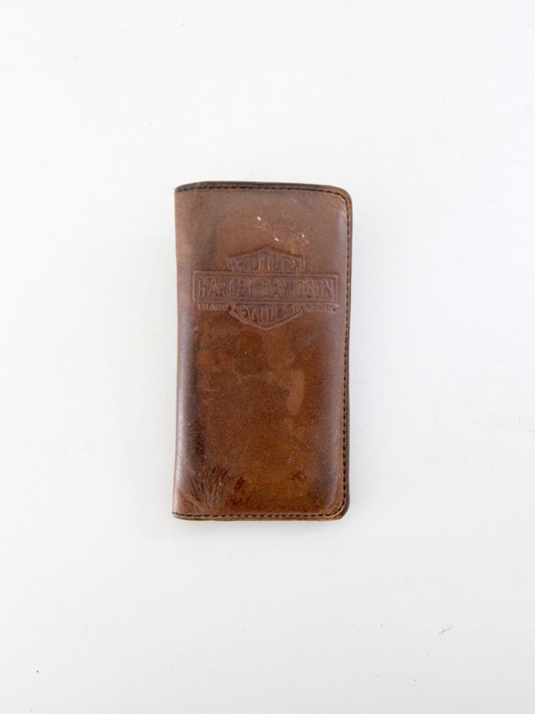 Harley Davidson 1970s Leather Billfold Wallet with Back Hook (1 of 4)