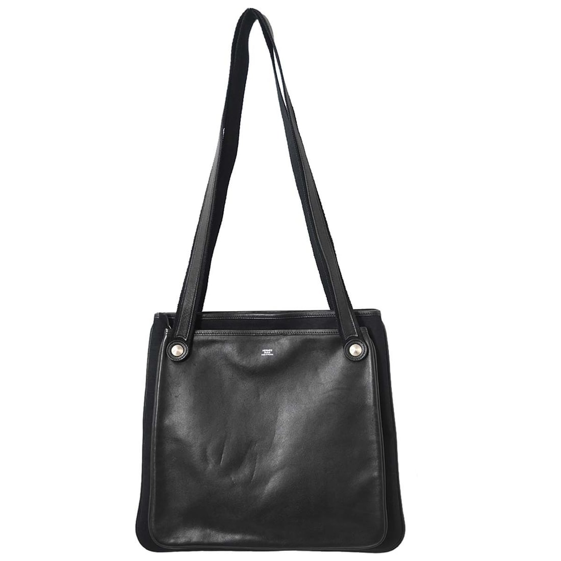 Hermes Mrs. Hippie black Swift Toile Officier shoulder bag (1 of 16)