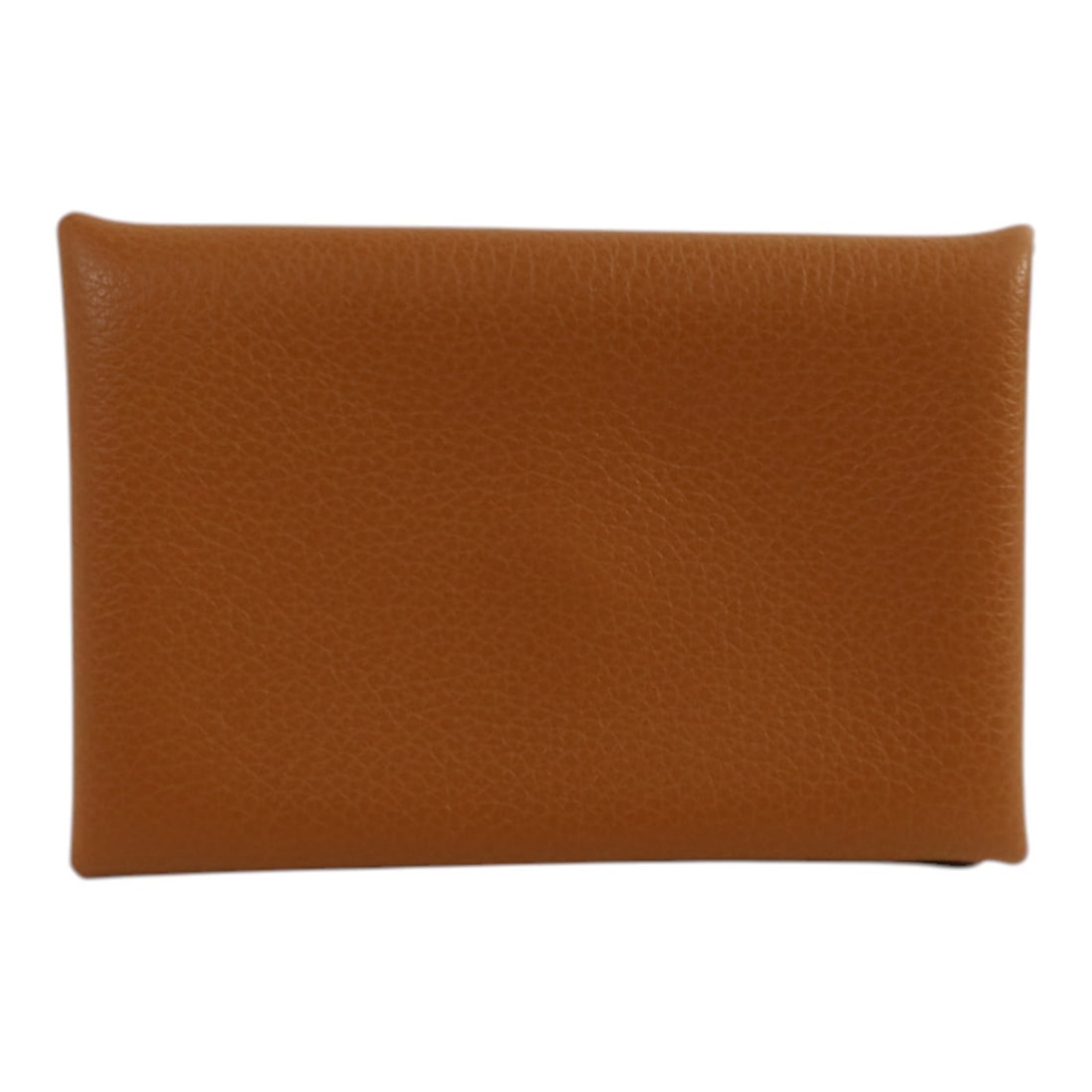 Hermes Calvi Evercolor Leather Card Case Brown PHW: Hermes Calvi Evercolor Leather Card Case Brown PHW Hermes Calvi card case/card holder in Evercolor leather and calfskin (cowhide), presented in gold and brown. It features a hook button closure and tw