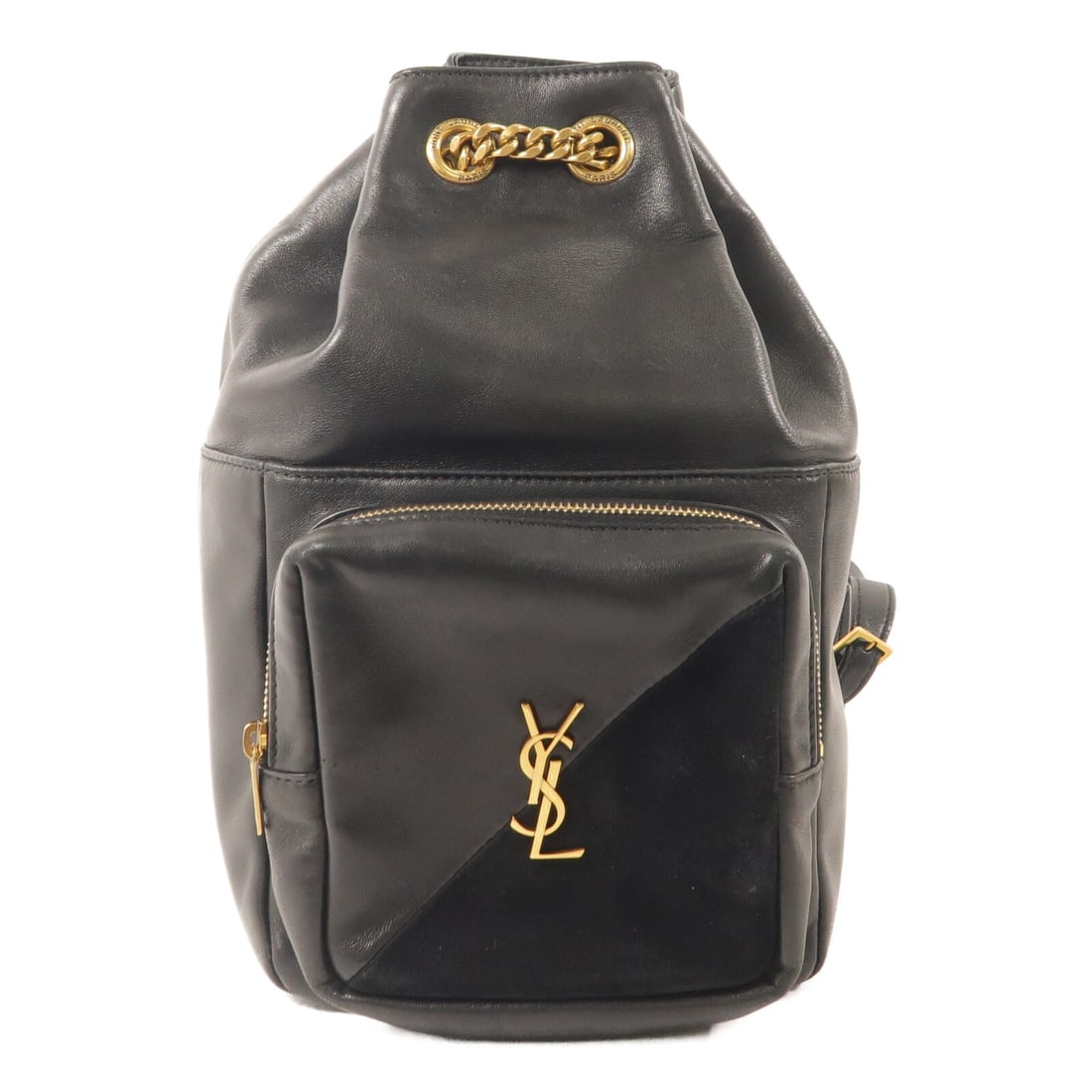 Saint Laurent Jamie 684783 black calfskin suede backpack: Saint Laurent Jamie 684783 black calfskin suede backpack A Saint Laurent Jamie rucksack backpack in black calfskin and suede leather, model 684783. Designed for women, it features a black frame color,