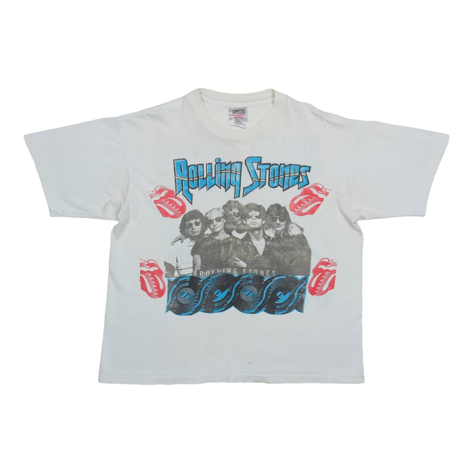 Vintage White Cotton Shirt Rolling Stones Steel Wheels Tour 1989 XL: Vintage White Cotton Shirt Rolling Stones Steel Wheels Tour 1989 XL Original vintage 1989 Rolling Stones Steel Wheels Tour shirt. This is a true vintage shirt, not a modern reproduction. It is in good