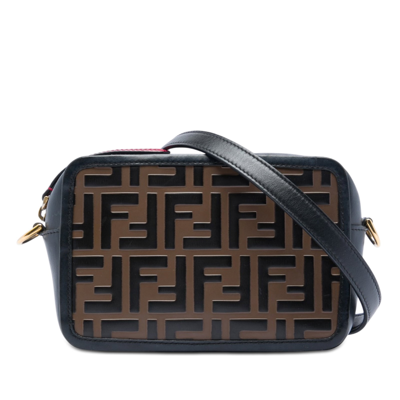 Fendi Mini Zucca Leather Crossbody Camera Bag Brown: Fendi Mini Zucca Leather Crossbody Camera Bag Brown Fendi Mini Zucca embossed leather camera bag in brown with a compact crossbody silhouette. This bag features an embossed leather body, a detachable 