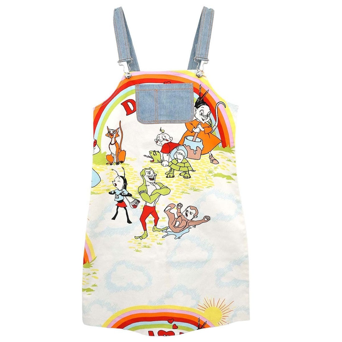 Dior Cartoon Print Cotton Tank Apron White Size 12A (1 of 15)