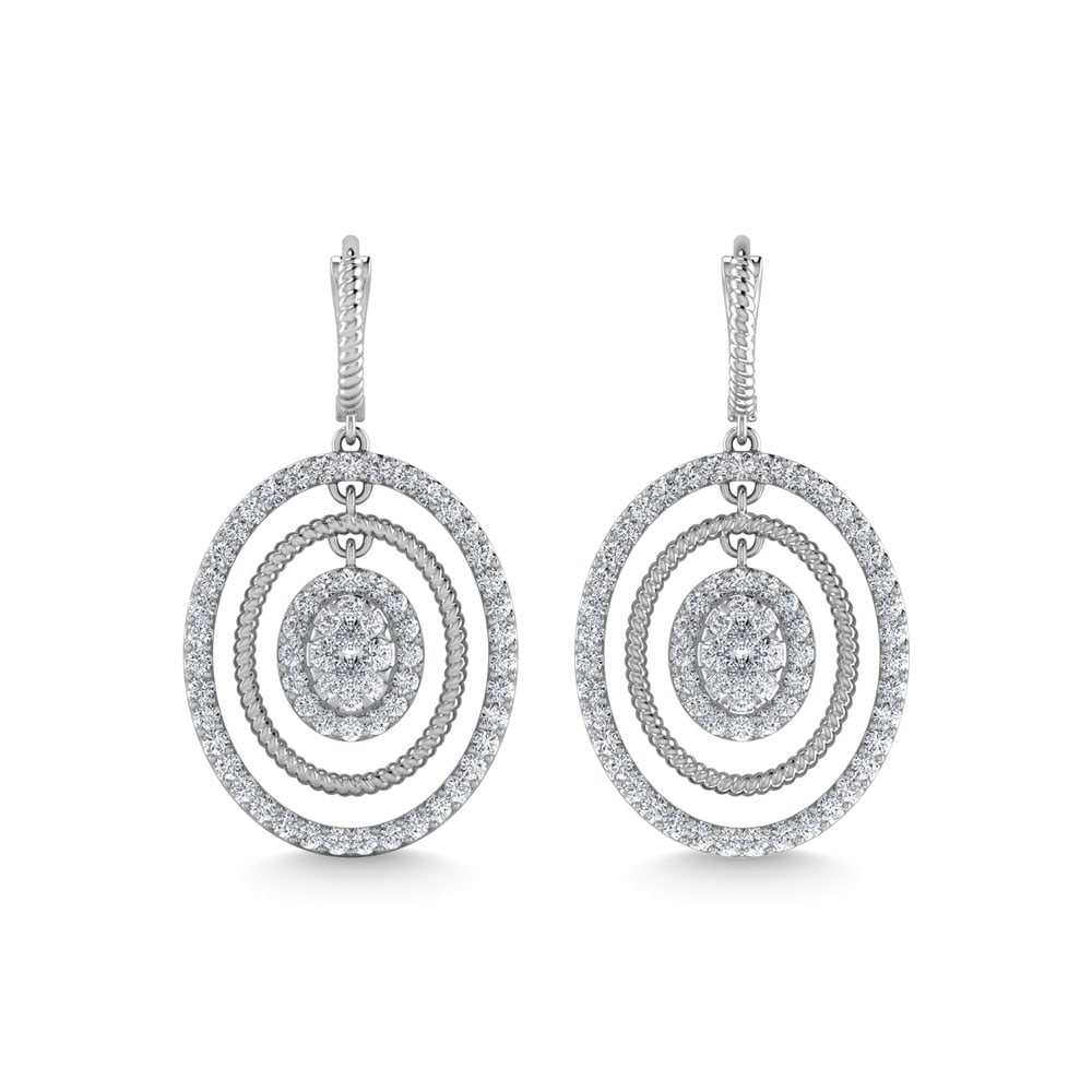 Diamond 1 1/2 Ct.Tw. Danglers Earrings in 14K White Gold: Diamond 1 1/2 Ct.Tw. Danglers Earrings in 14K White Gold 14k White Gold Stone Color: G-h Stone Clarity: Si2 This item may take 2-5 weeks for shipping. PLEASE NOTE: Framed, Large, or heavy items do not