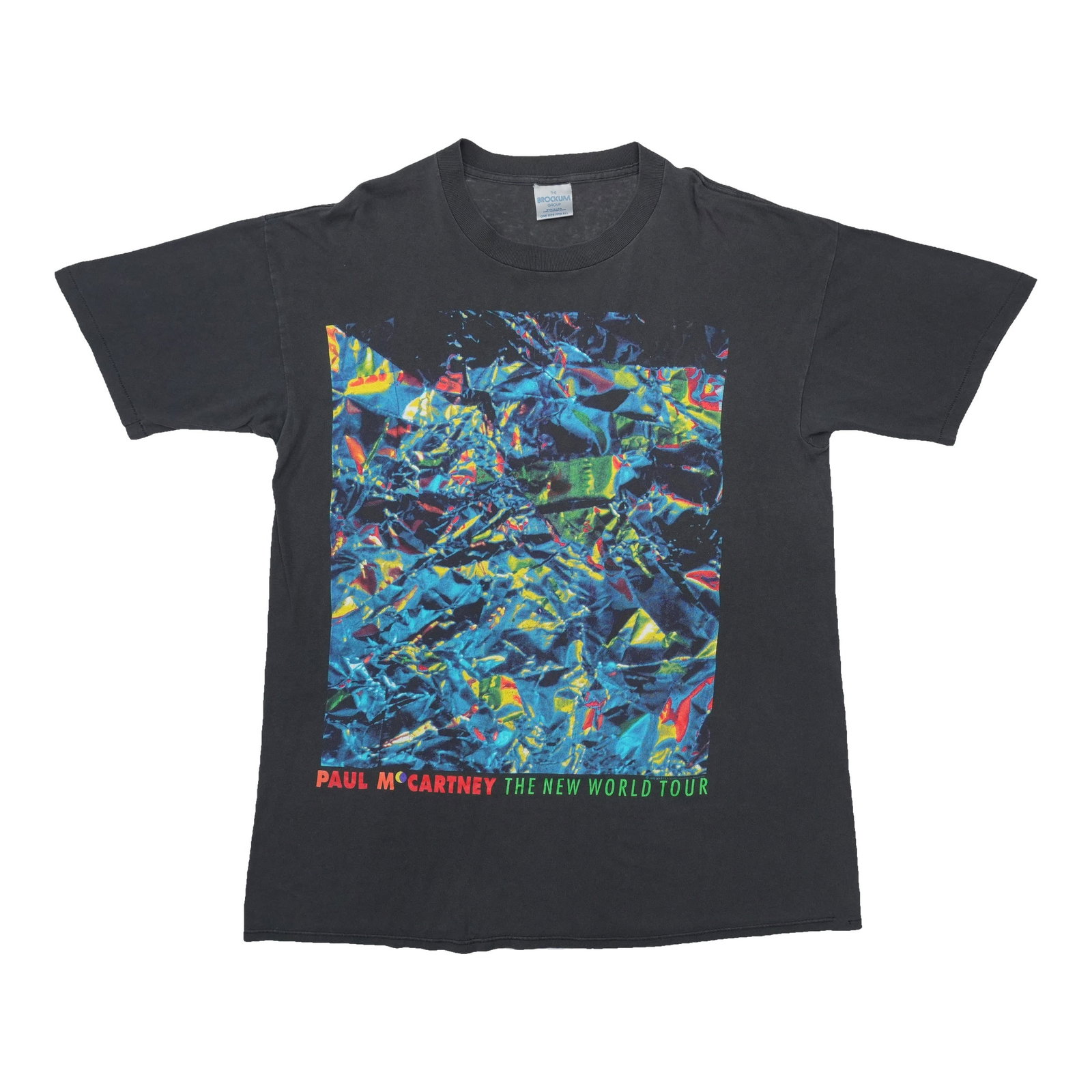 Vintage 1990s Paul McCartney New World Tour T Shirt Black: Vintage 1990s Paul McCartney New World Tour T Shirt Black Authentic vintage Paul McCartney New World Tour shirt from the 1990s. This original tour tee is not a modern reproduction and is presented in 