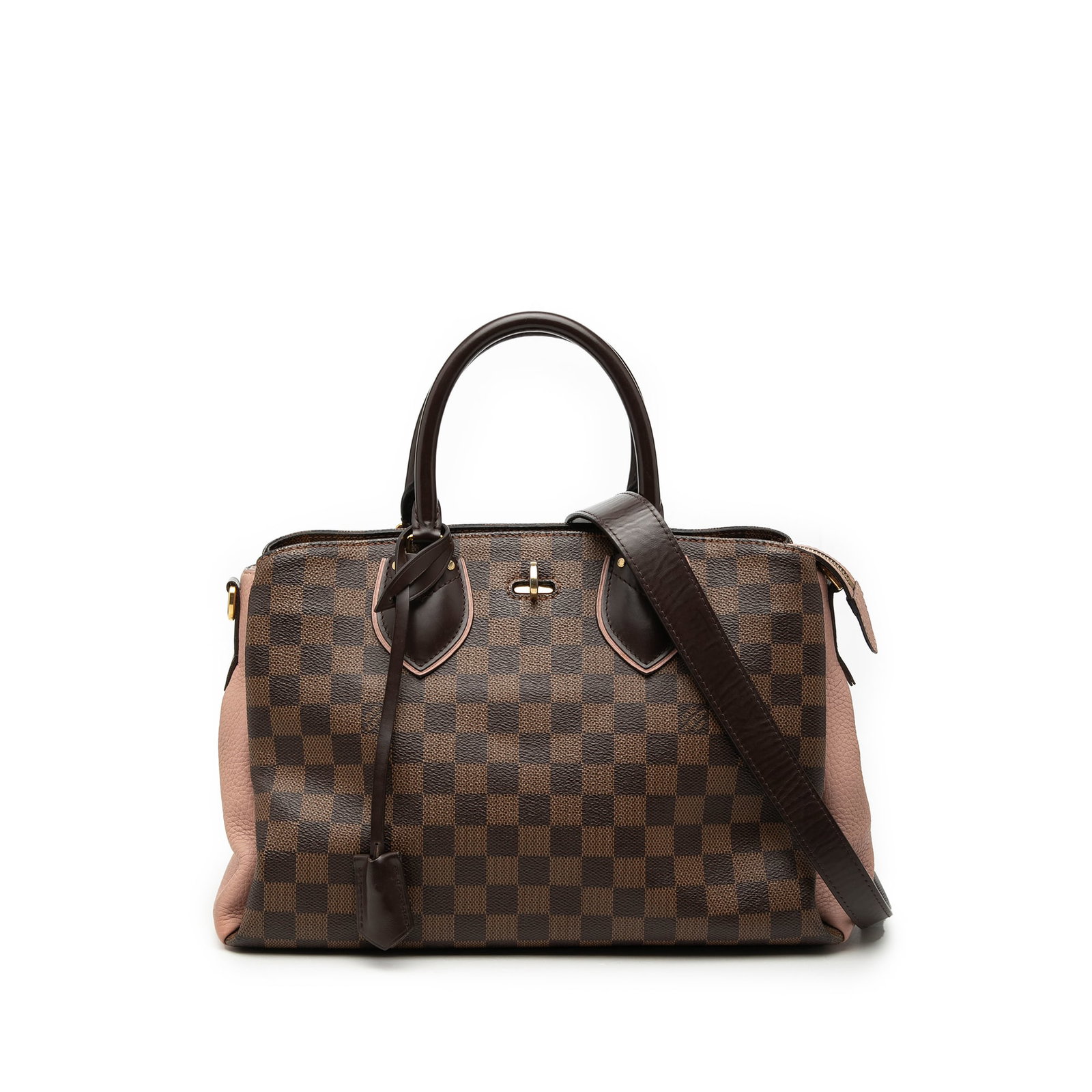 Louis Vuitton Normandy Damier Ebene Brown Bag: Louis Vuitton Normandy Damier Ebene Brown Bag This Louis Vuitton Damier Ebene Normandy bag features the signature Damier canvas body with rolled leather handles and a detachable flat leather strap. It