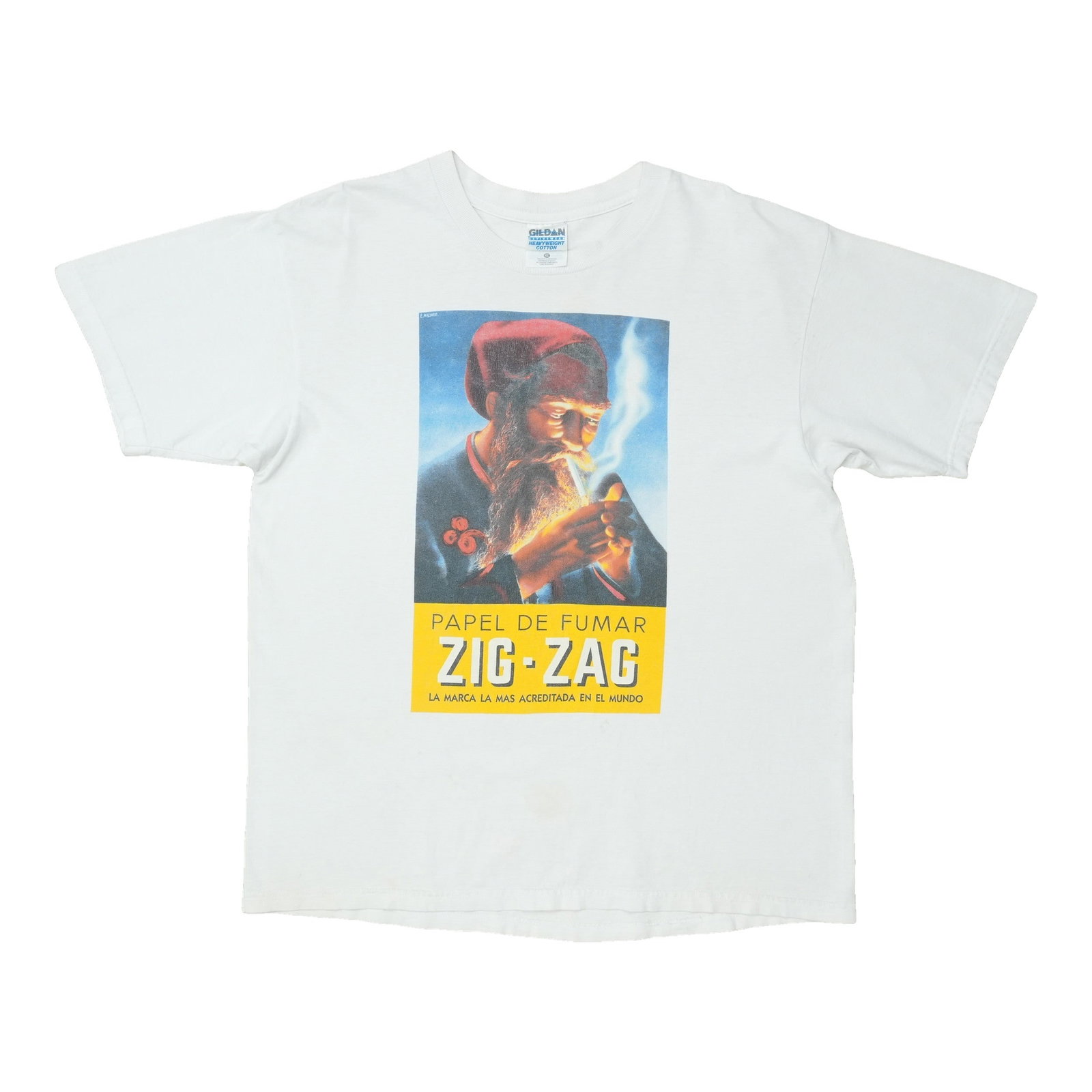 Vintage 1990s Zig Zag White Cotton T Shirt XL: Vintage 1990s Zig Zag White Cotton T Shirt XL Authentic vintage 1990s Zig Zag shirt in white. This original period piece is not a modern reproduction and is made from 100% cotton. Tagged size Extra La