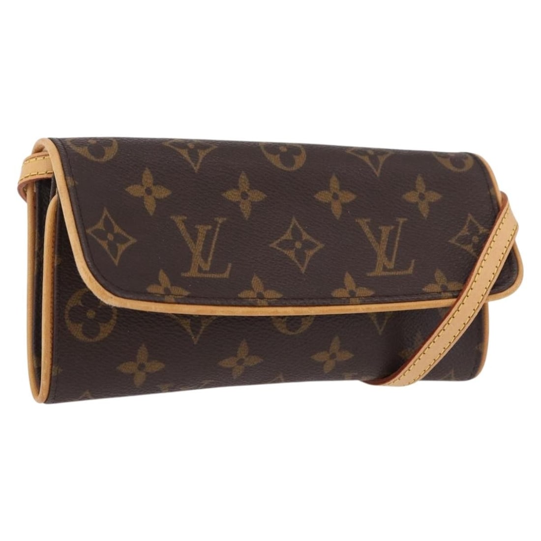 Louis Vuitton M51854 Pochette Twin PM Monogram Canvas Shoulder Bag: Louis Vuitton M51854 Pochette Twin PM Monogram Canvas Shoulder Bag Louis Vuitton Pochette Twin PM shoulder bag in Monogram canvas. This women's bag is made in Spain and includes a shoulder strap. Cond