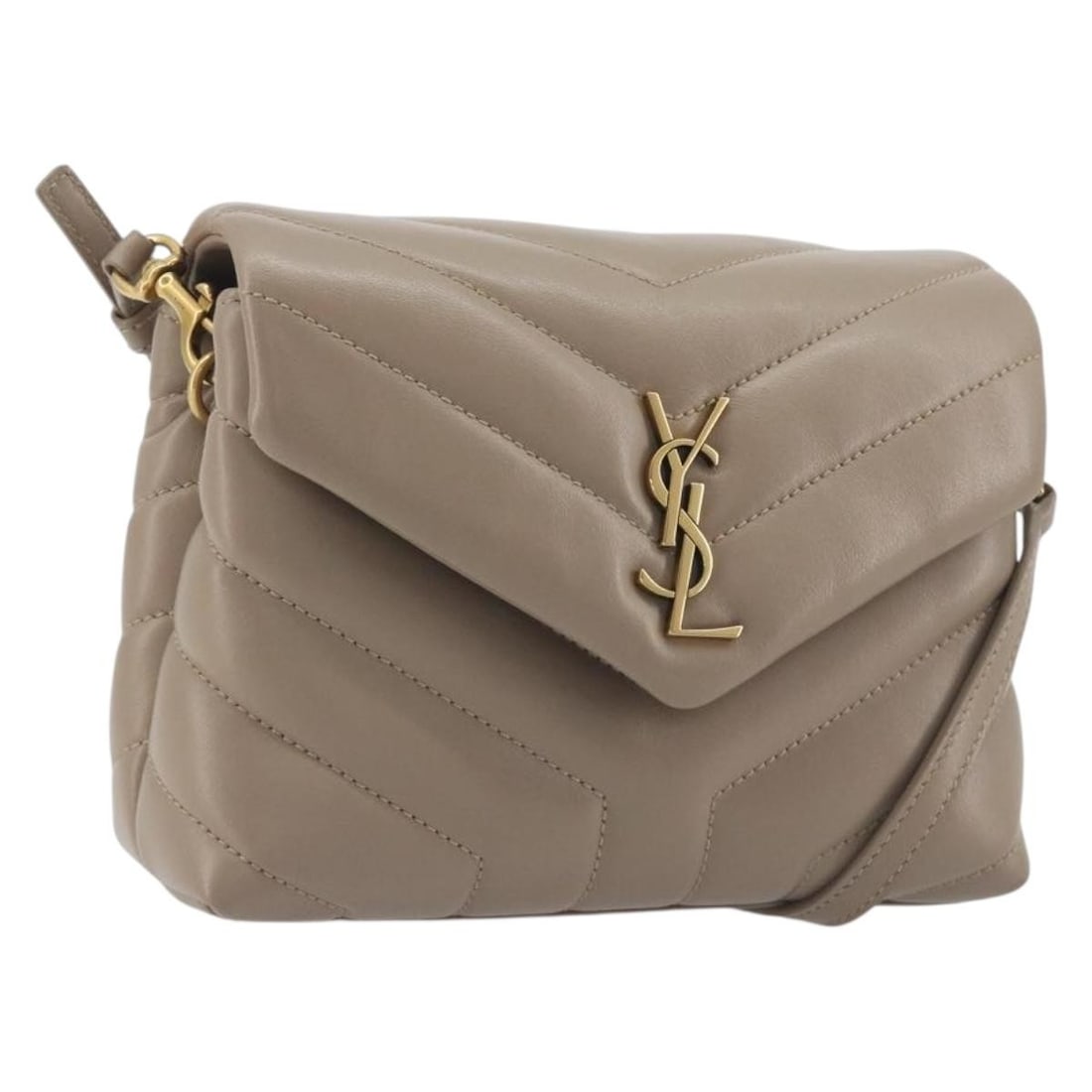 Saint Laurent 467072 Lulu Leather Shoulder Bag Beige Gold Tone: Saint Laurent 467072 Lulu Leather Shoulder Bag Beige Gold Tone Saint Laurent Lulu shoulder bag in beige leather with gold-tone accents. This women's bag is made in Italy and features a compact shoulde