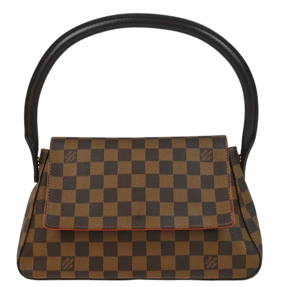 Louis Vuitton Mini Looping Ebene Damier Canvas Top Handle Bag: Louis Vuitton Mini Looping Ebene Damier Canvas Top Handle Bag Louis Vuitton Mini Looping handbag in Damier canvas and leather with an Ebene brown exterior. This women's top-handle bag features a magne
