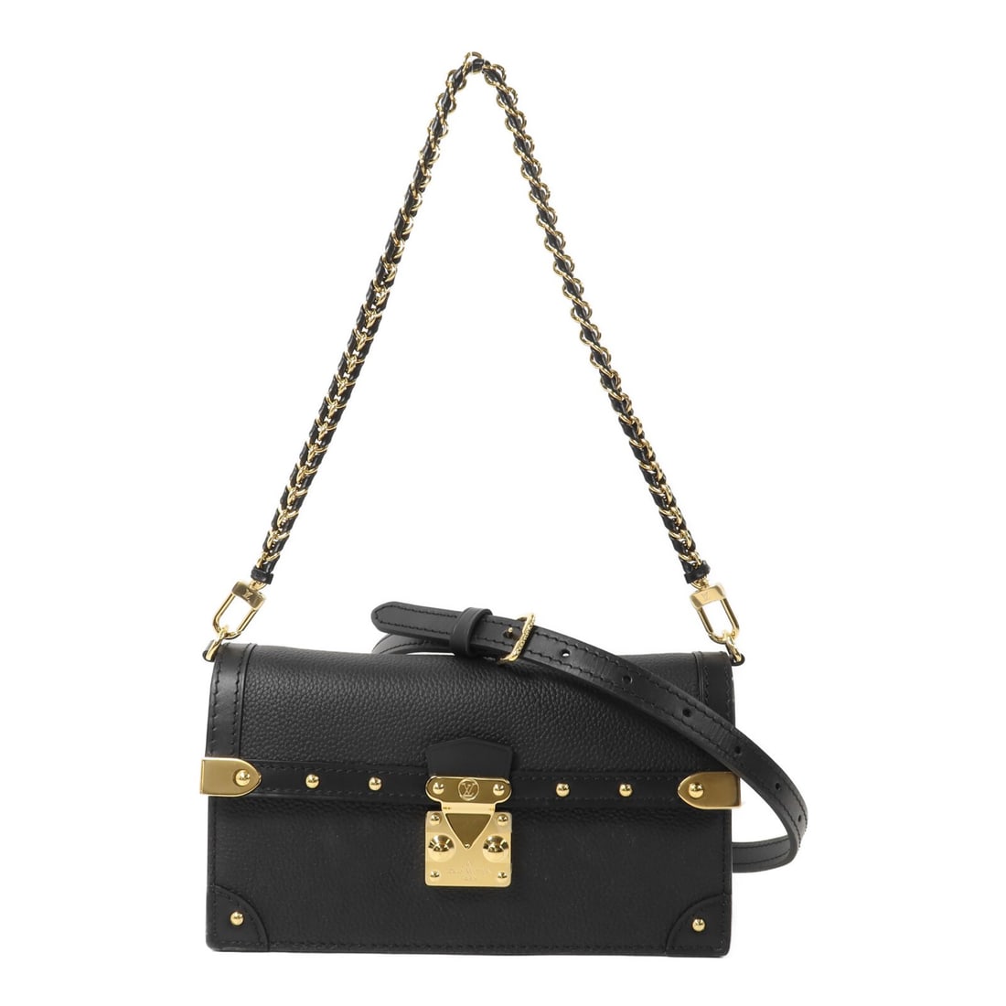 Louis Vuitton M11215 trunk style 2 way shoulder bag black calfskin (1 of 15)
