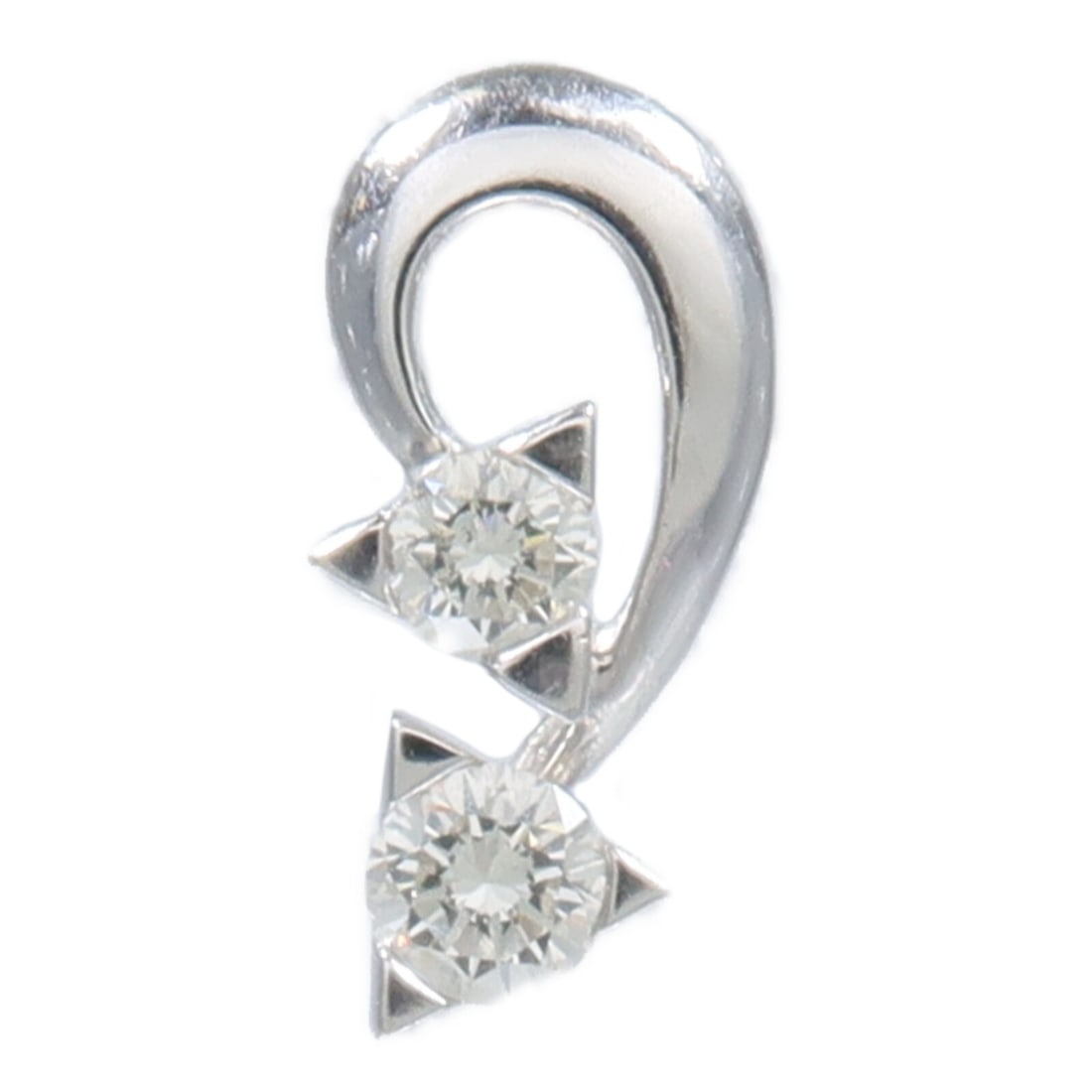 18K White Gold Diamond Pendant Top 0.22ct: 18K White Gold Diamond Pendant Top 0.22ct 18K white gold pendant top featuring a diamond accent in a clear color presentation. This women's jewelry piece is offered without accessories and is in AB: V