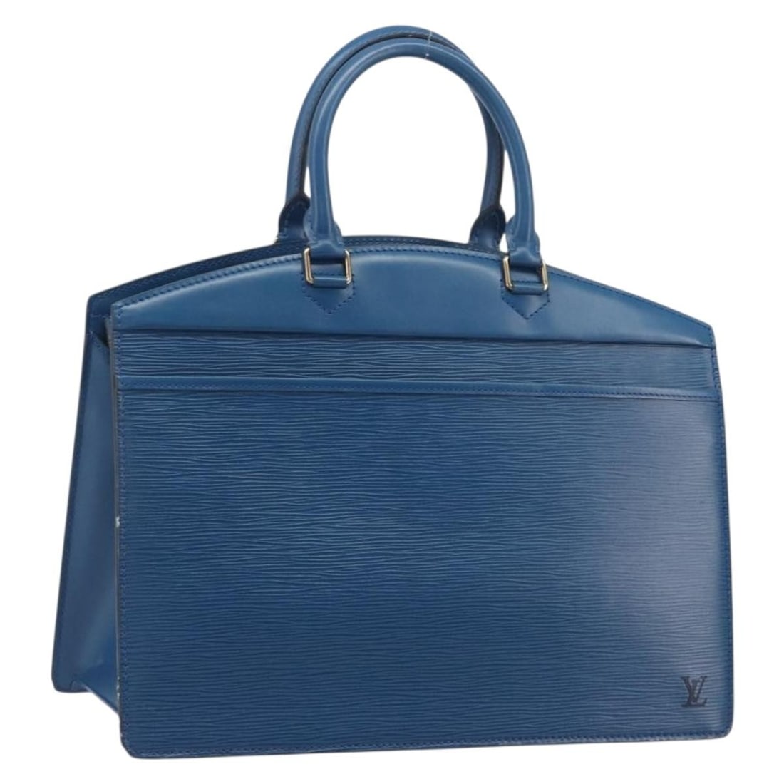 Louis Vuitton M48185 Riviera Blue Epi Leather Handbag: Louis Vuitton M48185 Riviera Blue Epi Leather Handbag Louis Vuitton Epi Riviera handbag in blue Epi leather, made in France. This women's handbag shows heavy use, with wear throughout the exterior and