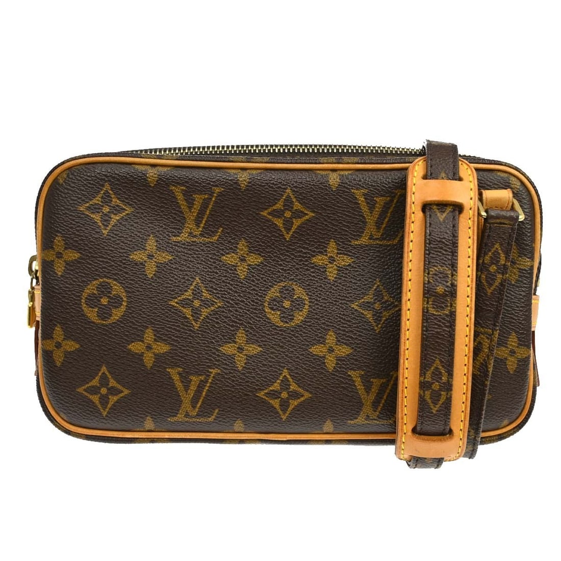Louis Vuitton Marly Bandouliere Monogram Crossbody Bag M51828: Louis Vuitton Marly Bandouliere Monogram Crossbody Bag M51828 Vintage Louis Vuitton Marly Bandouliere shoulder bag in brown Monogram canvas with leather trim. This mini crossbody style features a zip 