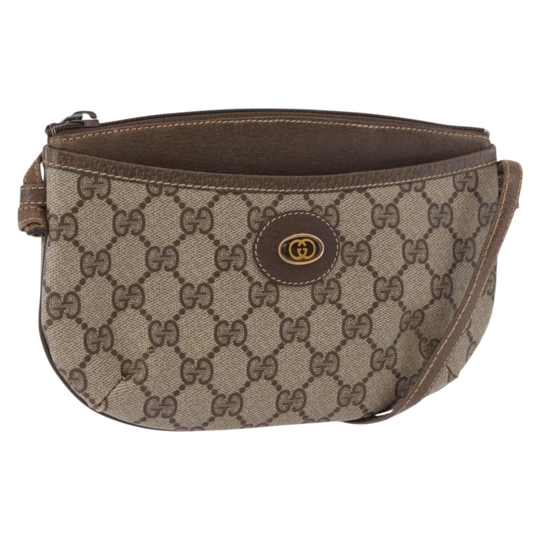 Gucci 904 02 020 GG Supreme PVC Leather Shoulder Bag Beige Gold: Gucci 904 02 020 GG Supreme PVC Leather Shoulder Bag Beige Gold Gucci GG Supreme shoulder bag in beige and gold, made in Italy from PVC leather and GG canvas. It measures approximately 22 cm wide by 1