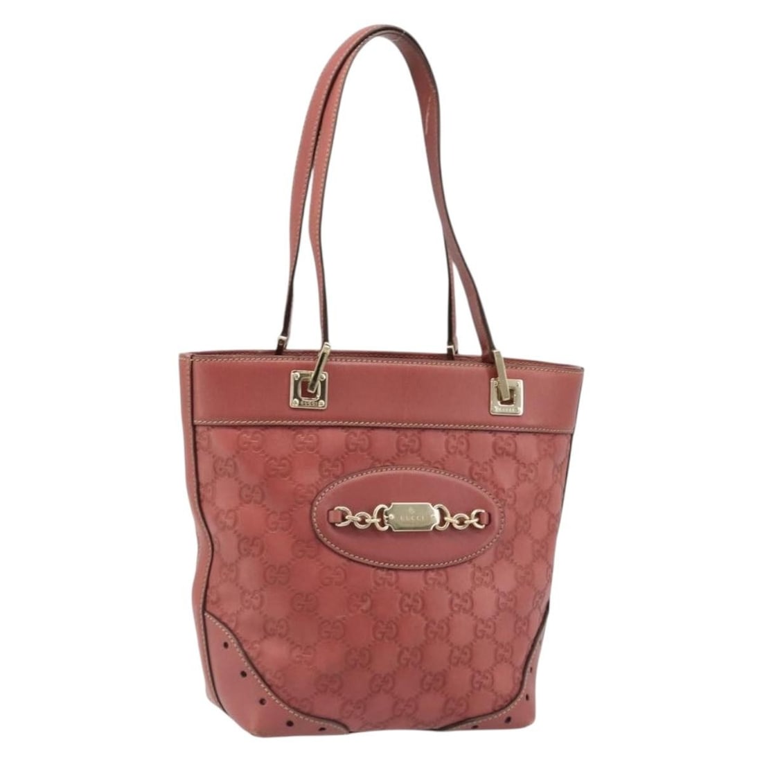 Gucci 145994 Guccissima GG Canvas Leather Tote Pink Gold: Gucci 145994 Guccissima GG Canvas Leather Tote Pink Gold This Gucci tote bag is crafted from leather and GG canvas in pink and gold. Made in Italy, it features a structured tote silhouette with a hand