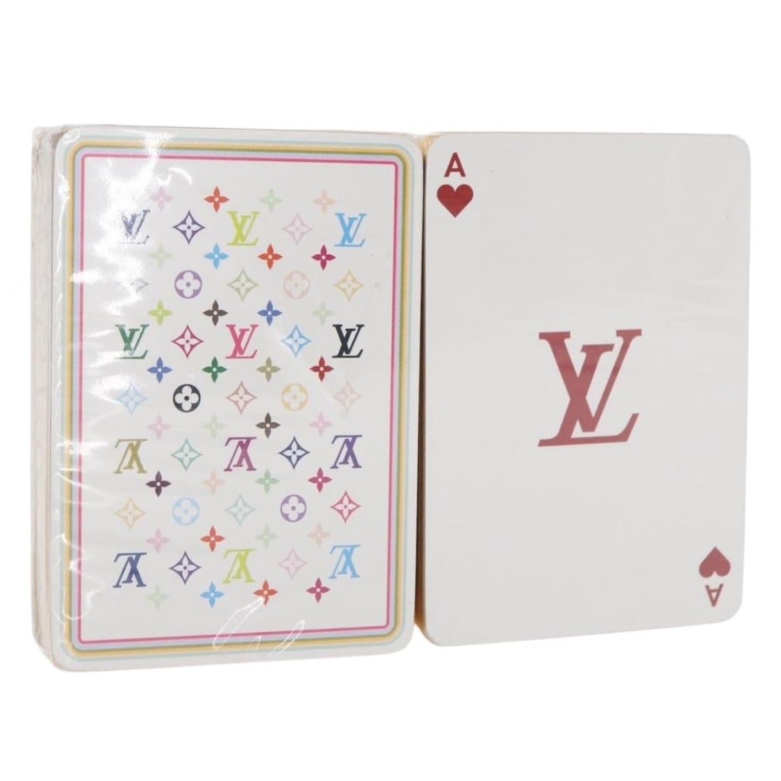 Louis Vuitton Monogram Multicolor Paper Playing Cards Box Black White: Louis Vuitton Monogram Multicolor Paper Playing Cards Box Black White This is a set of LOUIS VUITTON Monogram Multicolor playing cards featuring a black and white design. Crafted from paper and made i