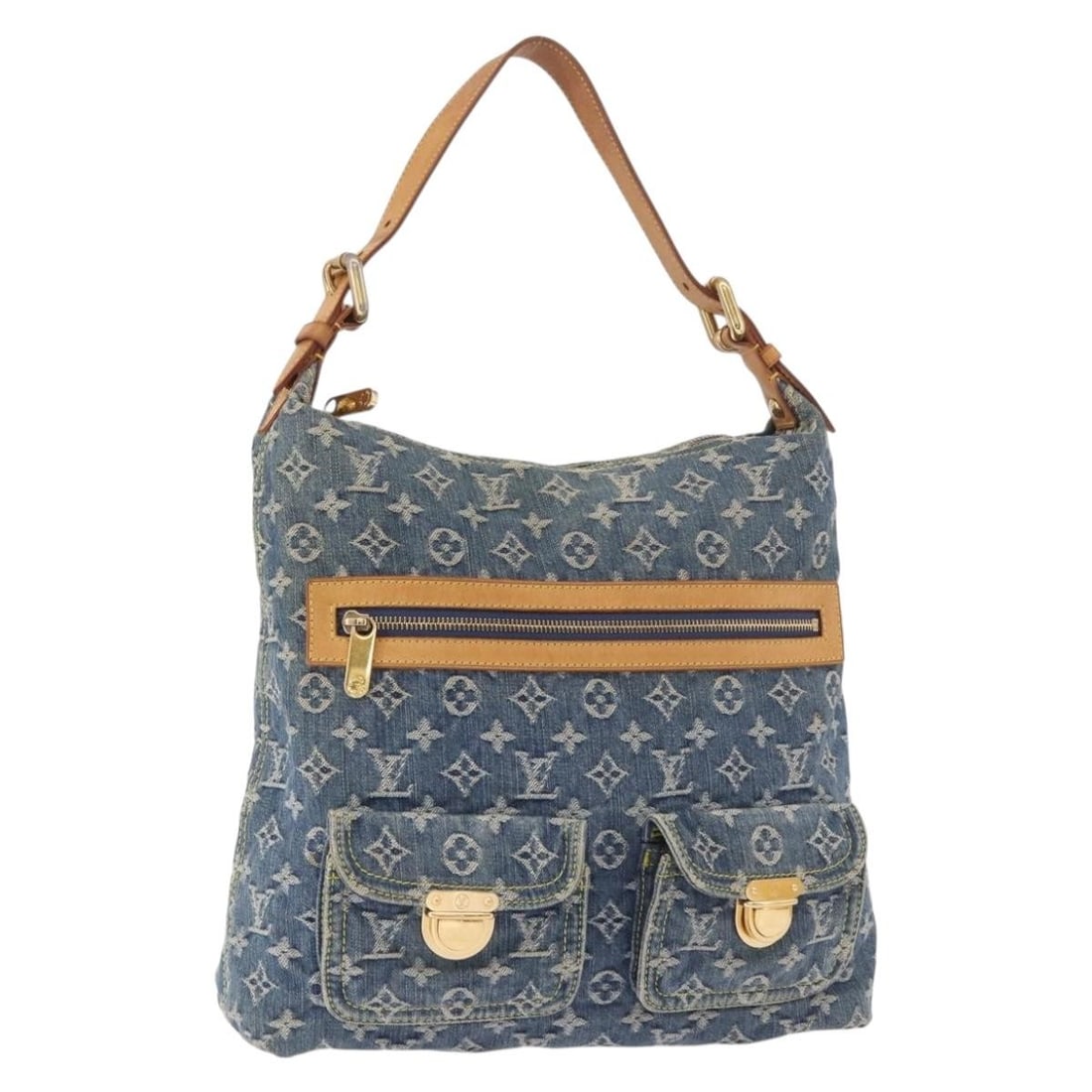 Louis Vuitton Buggy GM Blue Monogram Denim Shoulder Bag M95048: Louis Vuitton Buggy GM Blue Monogram Denim Shoulder Bag M95048 Louis Vuitton Monogram Denim Buggy GM shoulder bag in blue Monogram denim canvas. This women's shoulder bag comes with a dust bag and was