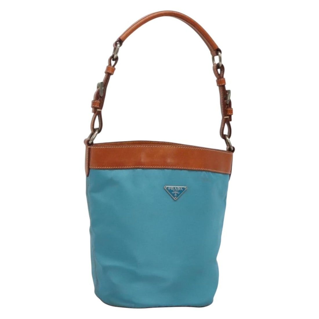 Prada Nylon Silver Blue Shoulder Bag Italy: Prada Nylon Silver Blue Shoulder Bag Italy This PRADA shoulder bag is crafted from nylon in a striking silver and blue color combination. Designed for women, it features leather accents and a practica