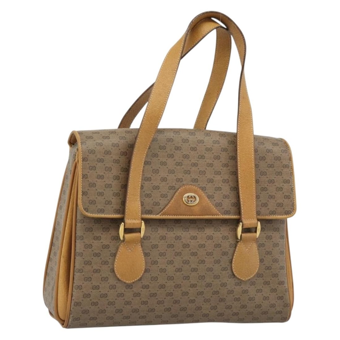 Gucci 116.02 080 Micro GG Canvas Tote Beige Gold: Gucci 116.02 080 Micro GG Canvas Tote Beige Gold Gucci tote bag in beige and gold Micro GG Supreme canvas. This women's bag was made in Italy and features a compact everyday silhouette with dual handl