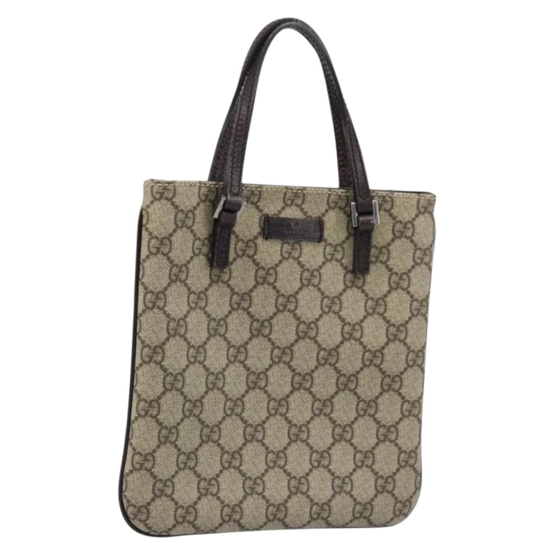 Gucci 114600 Beige GG Supreme PVC Leather Hand Bag: Gucci 114600 Beige GG Supreme PVC Leather Hand Bag Gucci GG Supreme handbag in beige PVC leather and GG canvas. This women's bag was made in Italy and is offered without the original box or dust bag; 