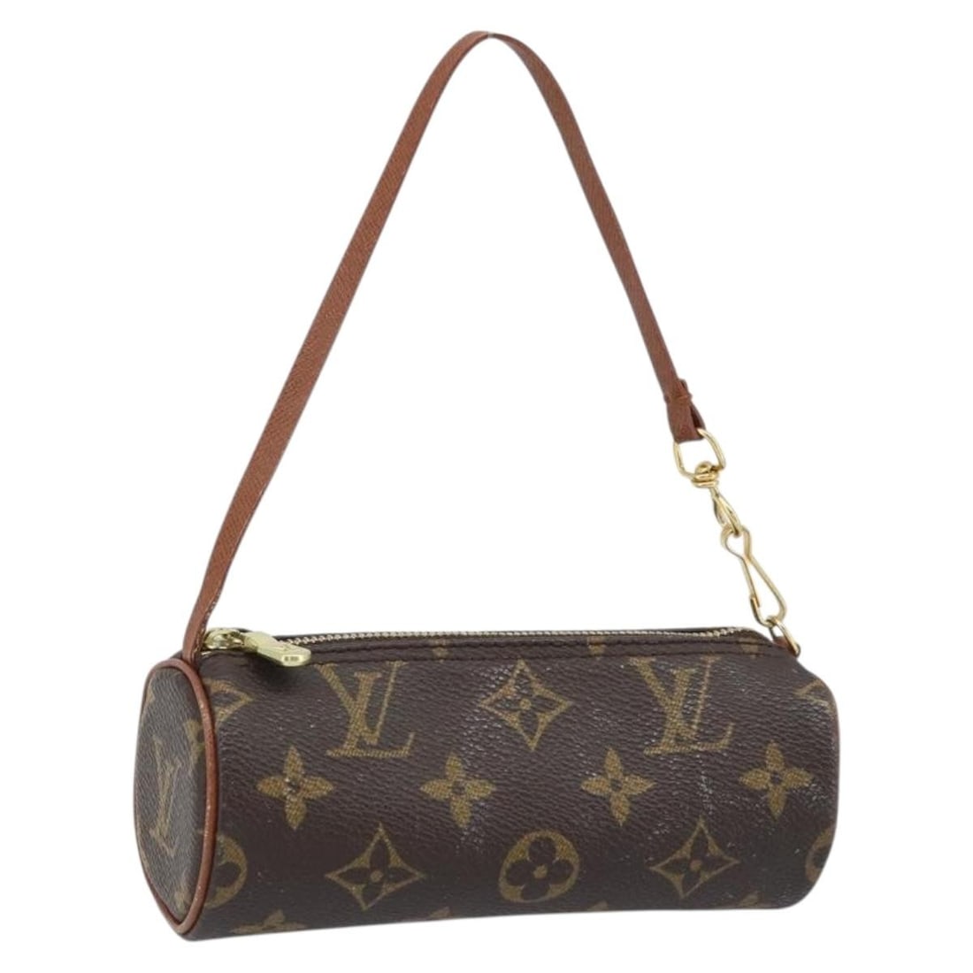 Louis Vuitton Papillon Monogram Canvas Pouch France: Louis Vuitton Papillon Monogram Canvas Pouch France Authentic Louis Vuitton Papillon pouch in Monogram canvas. This women's pouch was made in France and is offered in heavily used condition. Visible w