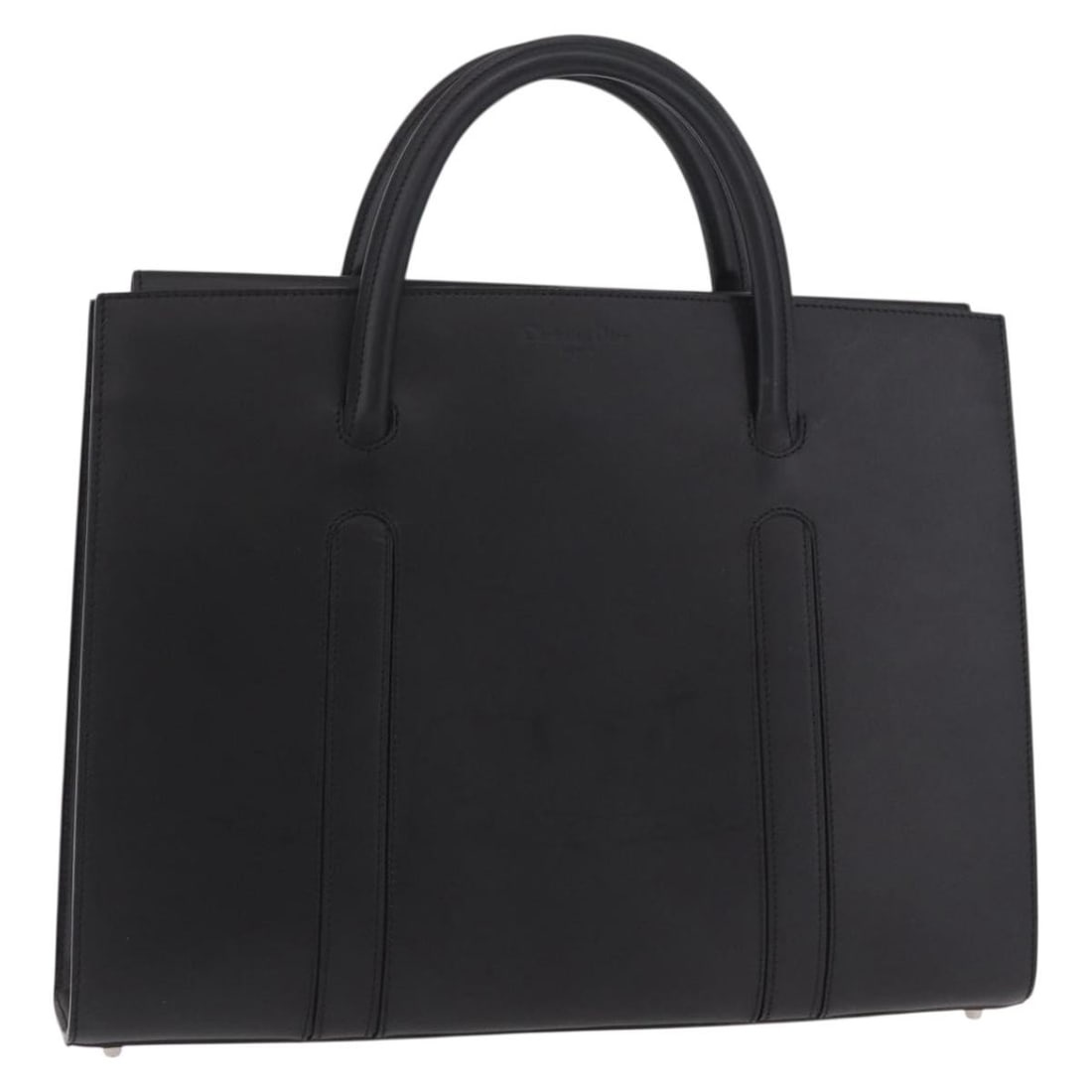 Christian Dior black leather handbag with guarantee card: Christian Dior black leather handbag with guarantee card Christian Dior women's hand bag in black leather, made in Italy. It comes with a guarantee card and measures approximately 39 cm wide, 29 cm hi