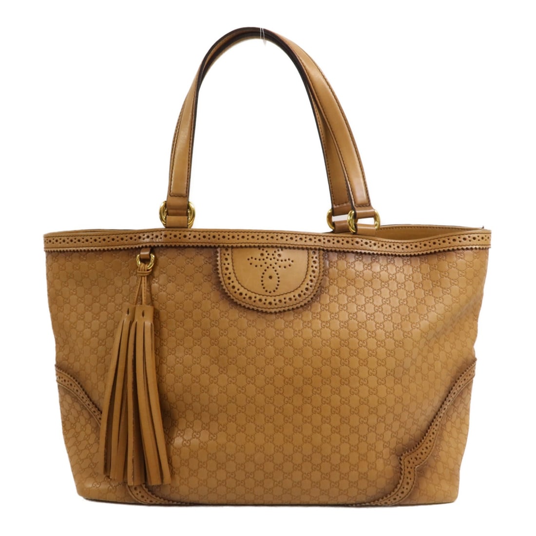 Gucci Duilio 296910 Brown Calfskin GG Tote Bag: Gucci Duilio 296910 Brown Calfskin GG Tote Bag Gucci Microguccissima Brogue Duilio tote bag in brown calfskin. This women's tote features the GG pattern and GHW detailing, with an open-top design and 