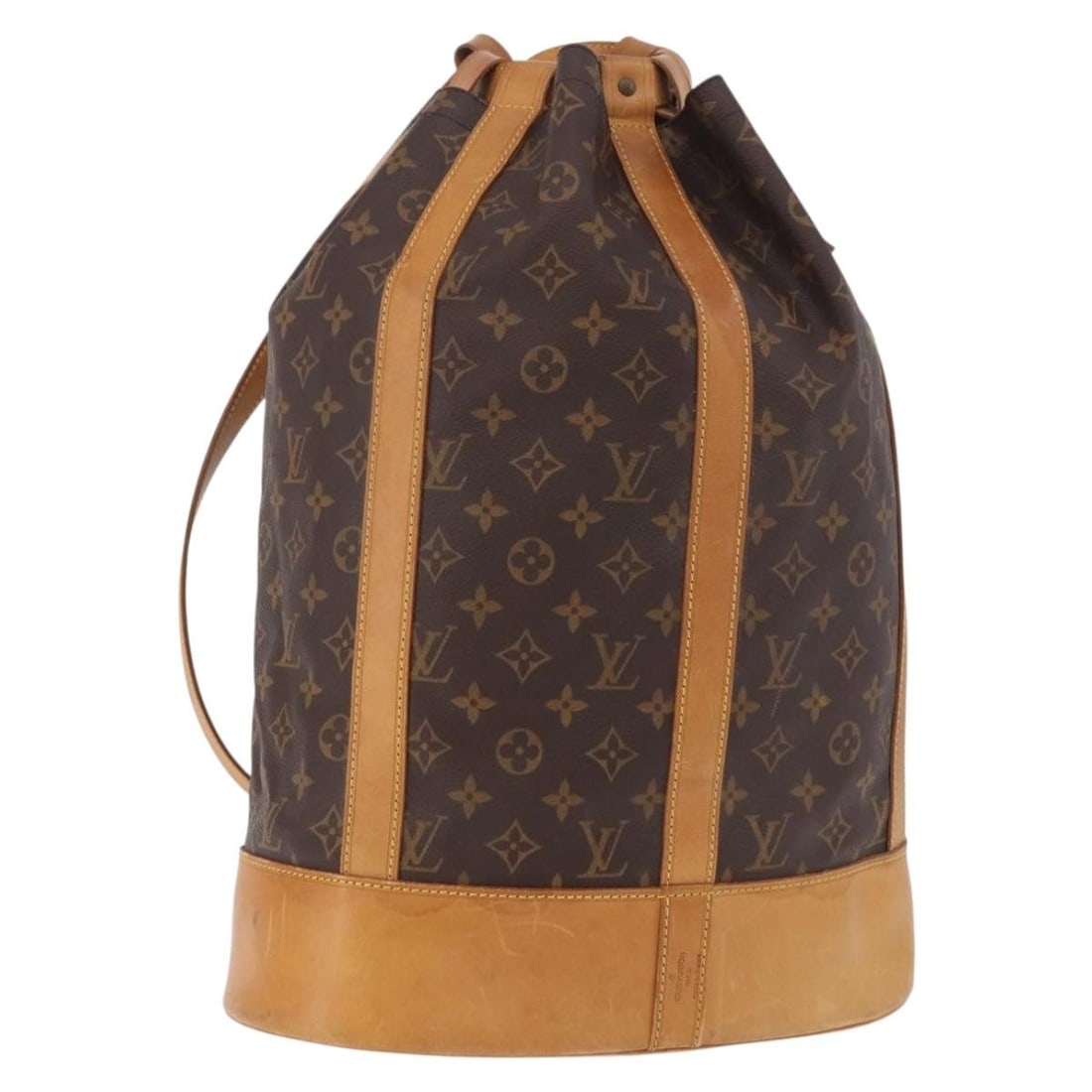 Louis Vuitton M42244 Randonnee GM Monogram Canvas Shoulder Bag: Louis Vuitton M42244 Randonnee GM Monogram Canvas Shoulder Bag Louis Vuitton Randonnee GM shoulder bag in Monogram canvas with a drawstring bucket-style silhouette. Made in France, this women's bag in