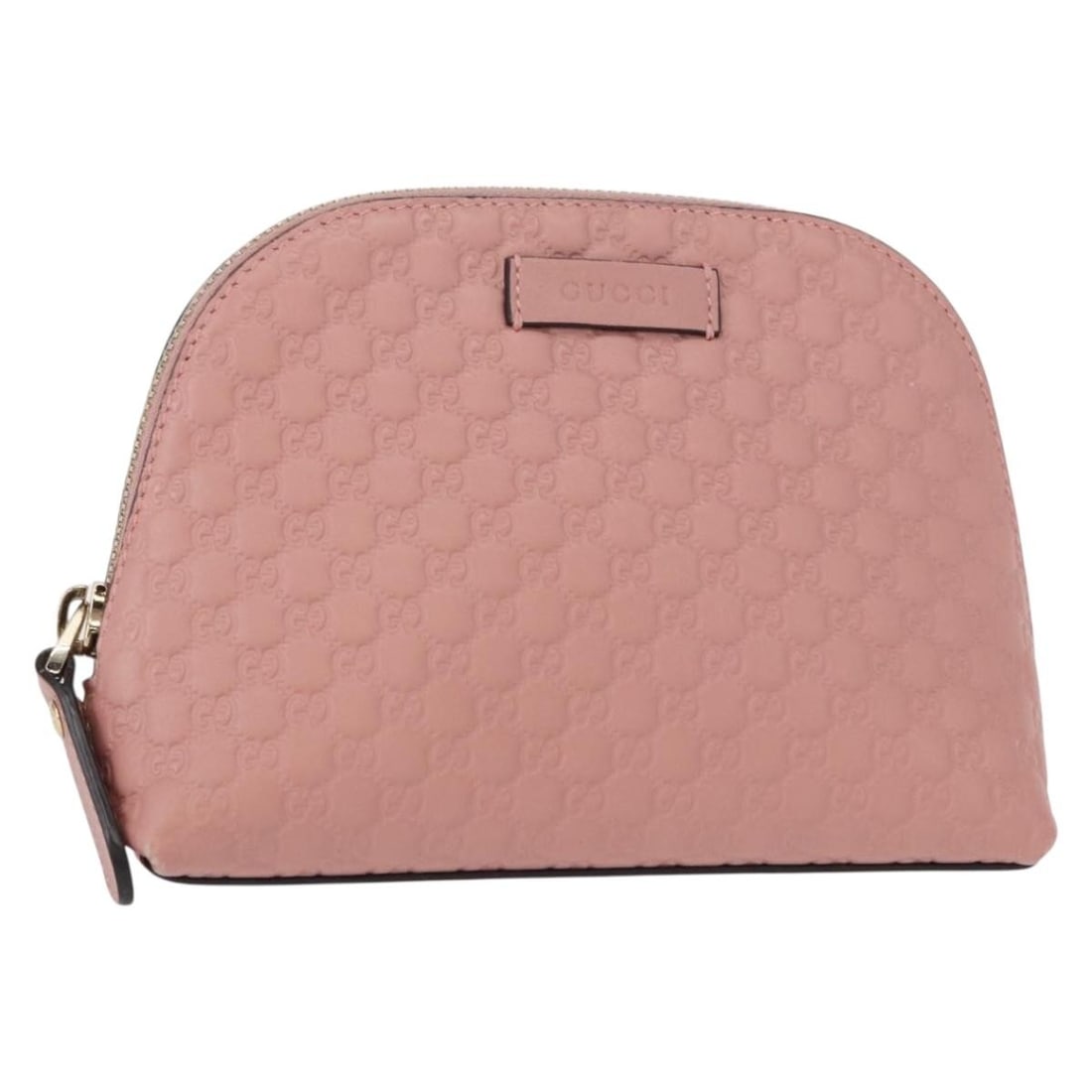 GUCCI 449893 Micro GG Supreme Leather Pouch Pink Gold: GUCCI 449893 Micro GG Supreme Leather Pouch Pink Gold Gucci Micro GG Supreme Pouch in pink and gold, made in Italy. This women's pouch is crafted from leather and Micro Small GG Canvas, and comes with
