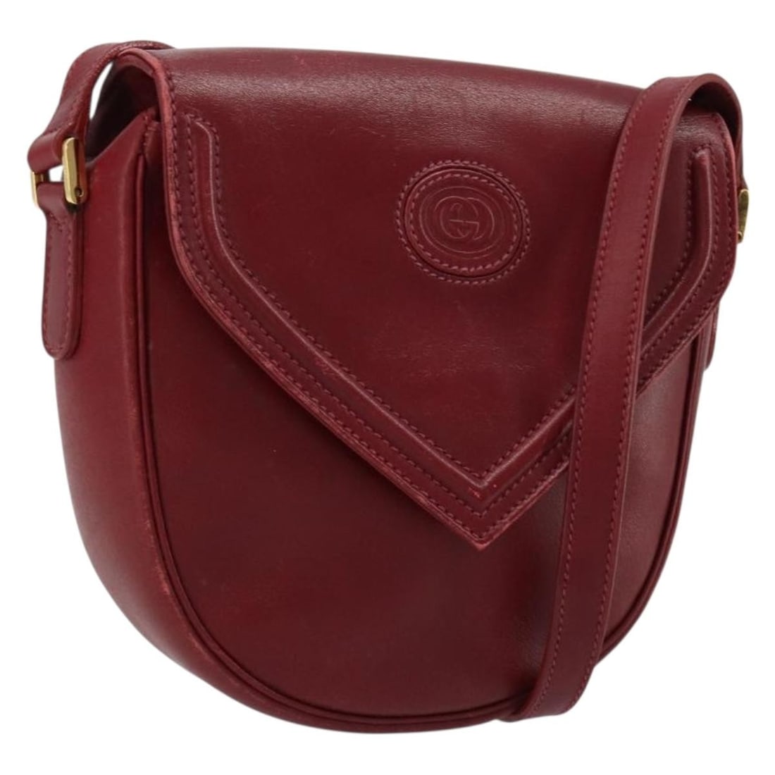GUCCI 007 261 0081 Red Leather Shoulder Bag Gold Tone: GUCCI 007 261 0081 Red Leather Shoulder Bag Gold Tone Gucci shoulder bag in red and gold leather, made in Italy. It features a shoulder strap with an approximate drop of 54-55 cm (21.3-21.7 inches). T