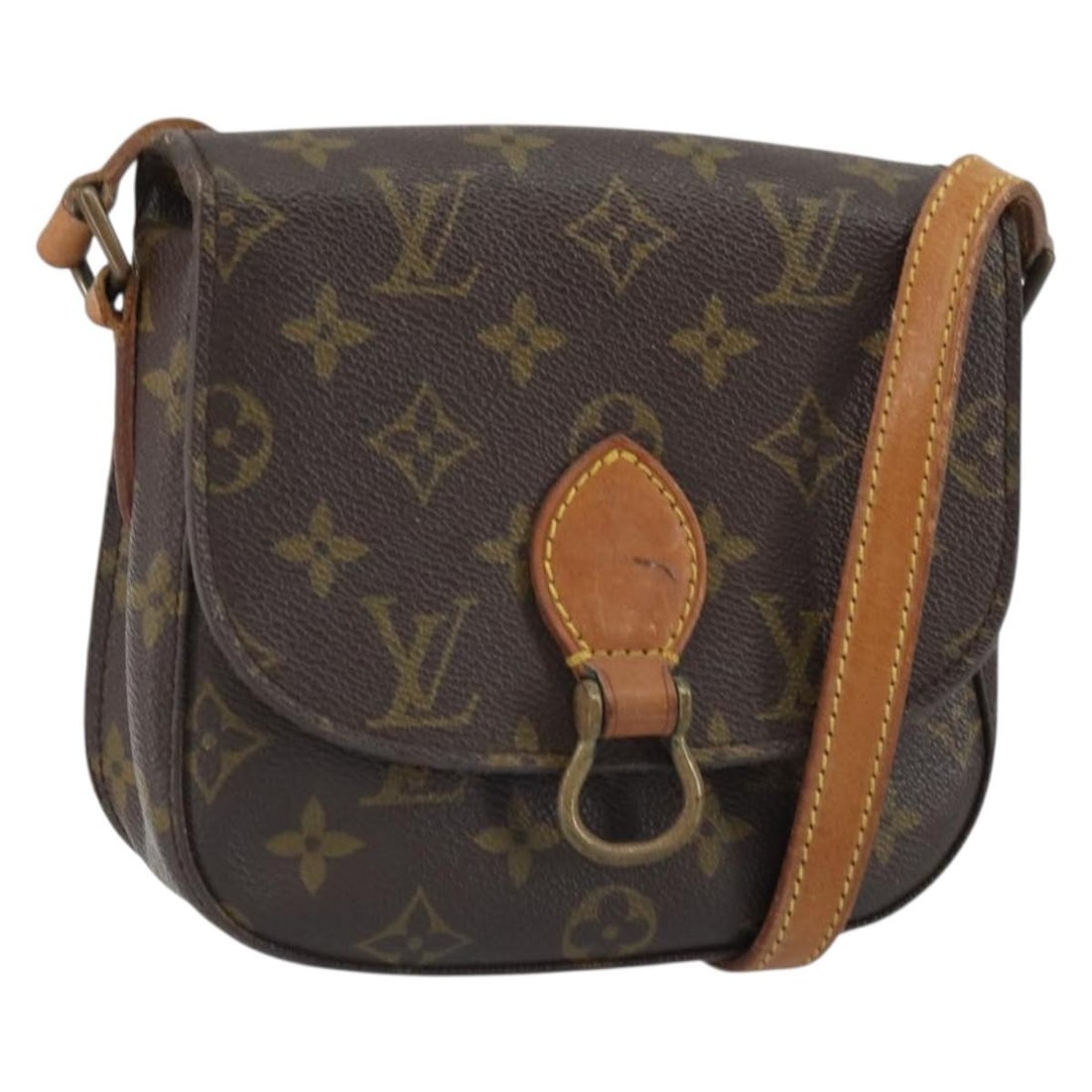 Louis Vuitton Saint Cloud PM Monogram Canvas Shoulder Bag M51244 France: Louis Vuitton Saint Cloud PM Monogram Canvas Shoulder Bag M51244 France This LOUIS VUITTON Monogram Saint Cloud PM shoulder bag features the signature monogram canvas exterior and an adjustable should