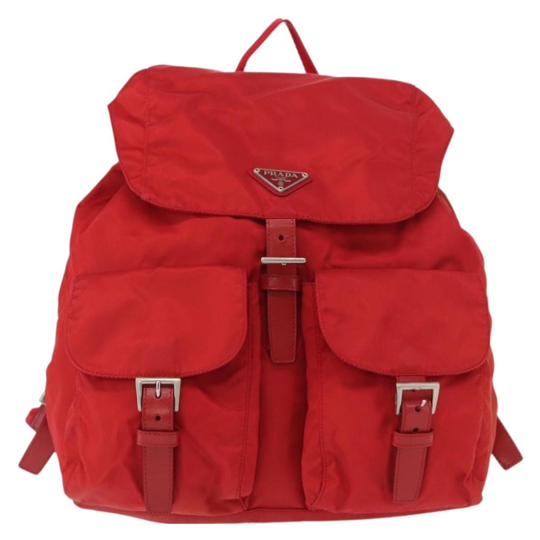 PRADA Red Silver Nylon Backpack Authentic AR13819 - 2