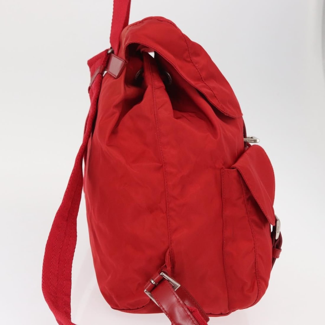 PRADA Red Silver Nylon Backpack Authentic AR13819 - 5