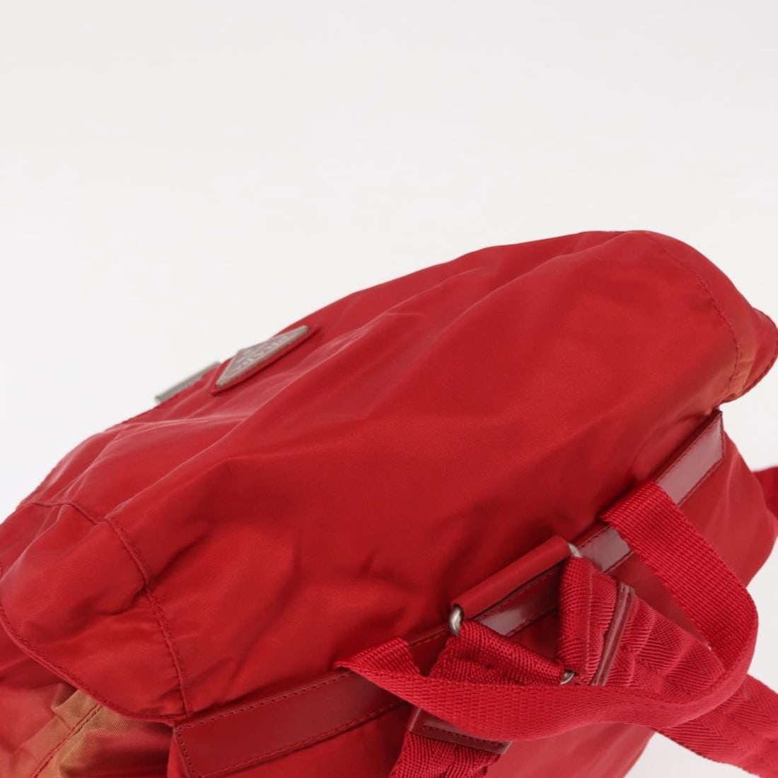PRADA Red Silver Nylon Backpack Authentic AR13819 - 6